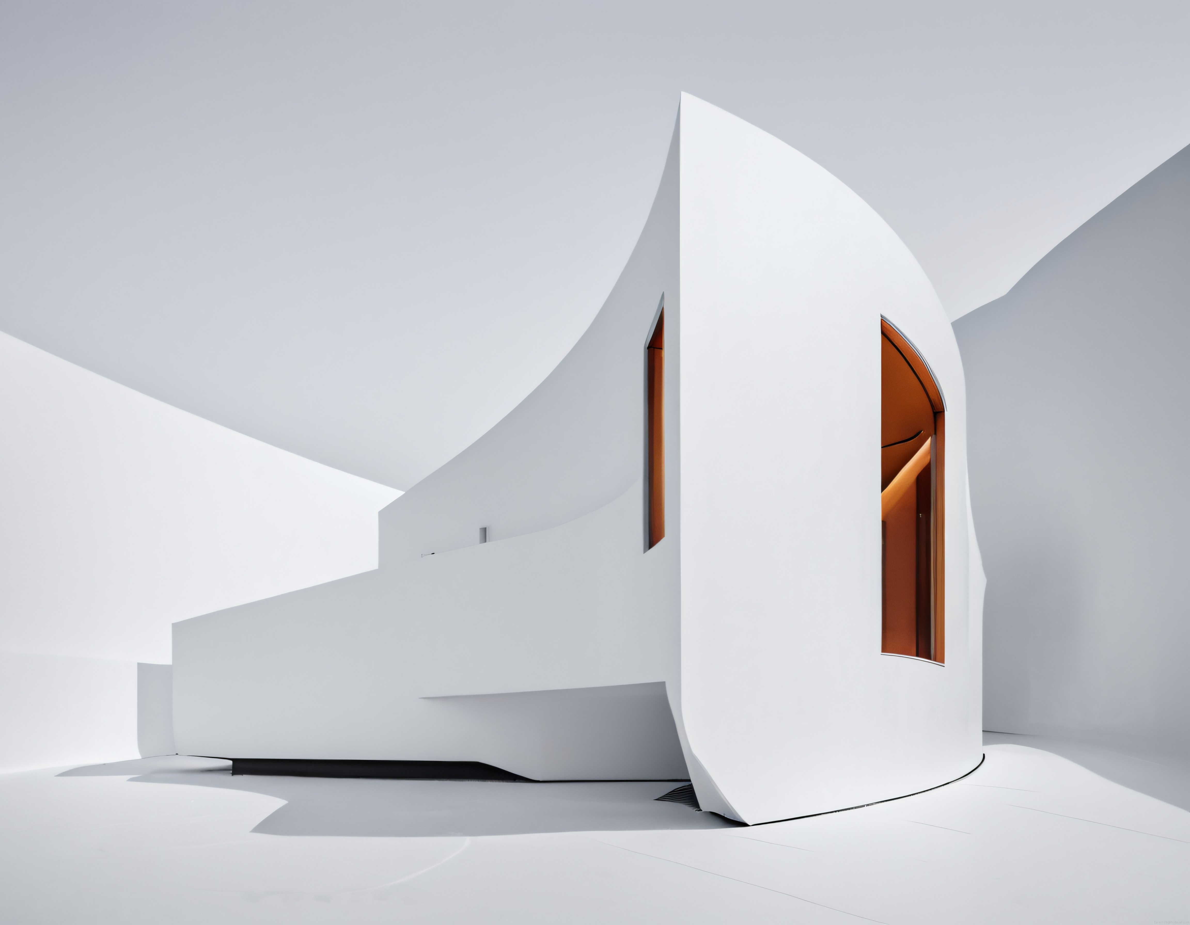 Organik Formlarıyla Geleceğin Beyaz Minimalist Mimari Tasarımı