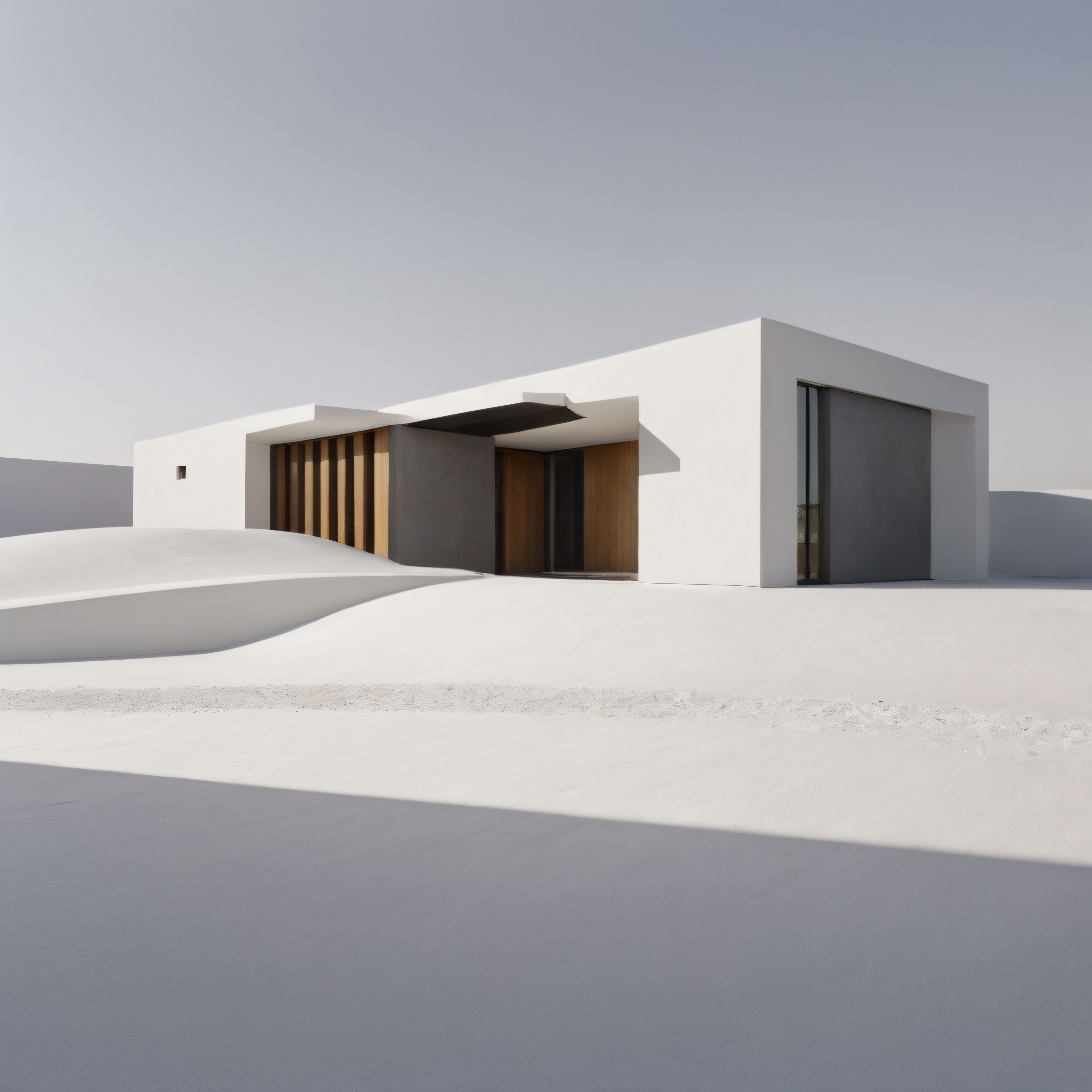organik formlu beyaz arazideki minimalist villa ve çağdaş mimari detaylar
