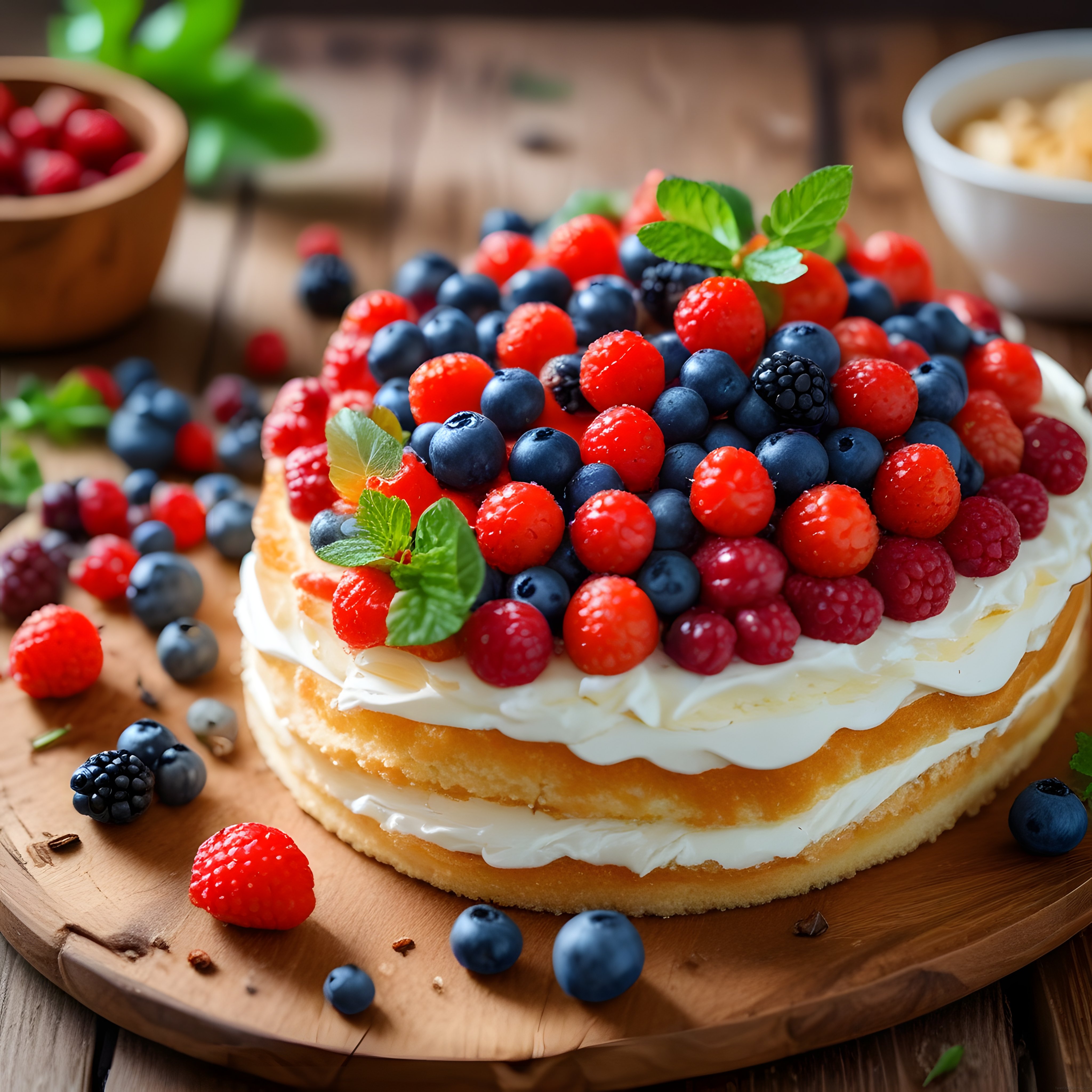 Orman Meyveli İki Katlı Kremalı Pasta Tarifi ve Sunum Tavsiyesi