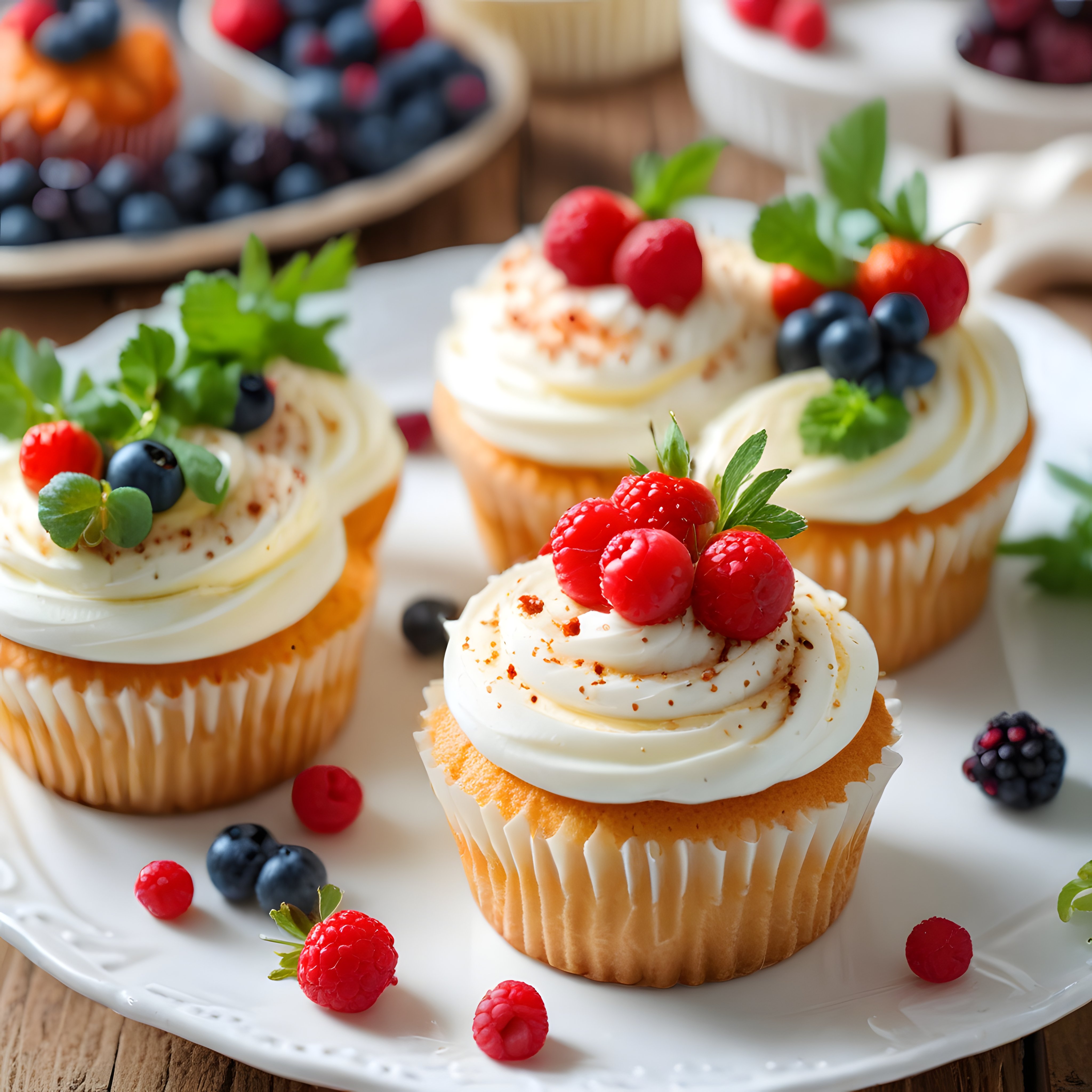 Orman Meyveli ve Kremalı Cupcake'ler: Taze, Lezzetli ve Şık Sunumlu Tatlılar