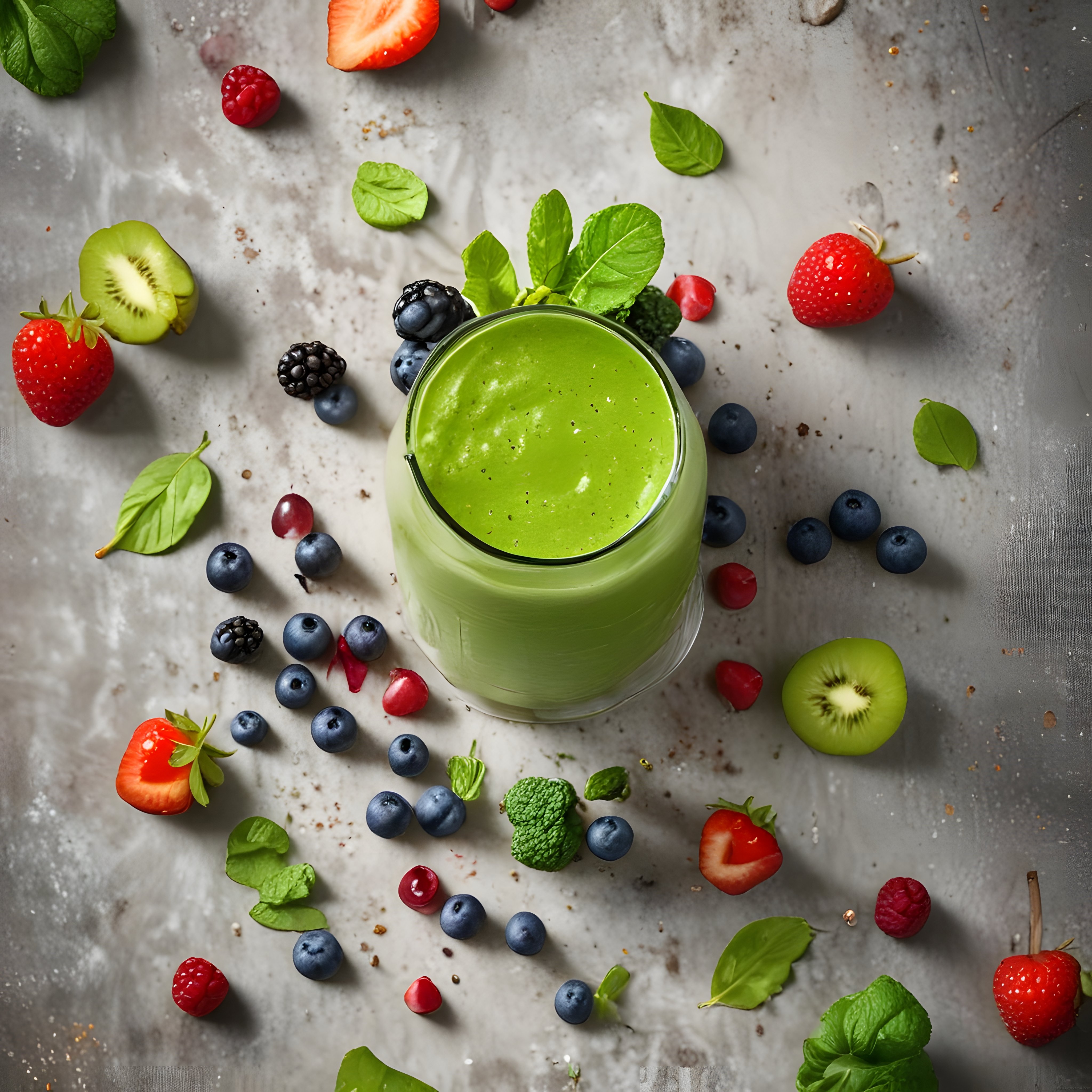 Orman Meyveli Yeşil Smoothie Kasesi: Sağlıklı Beslenme İçin Vitamin Dolu İçecek