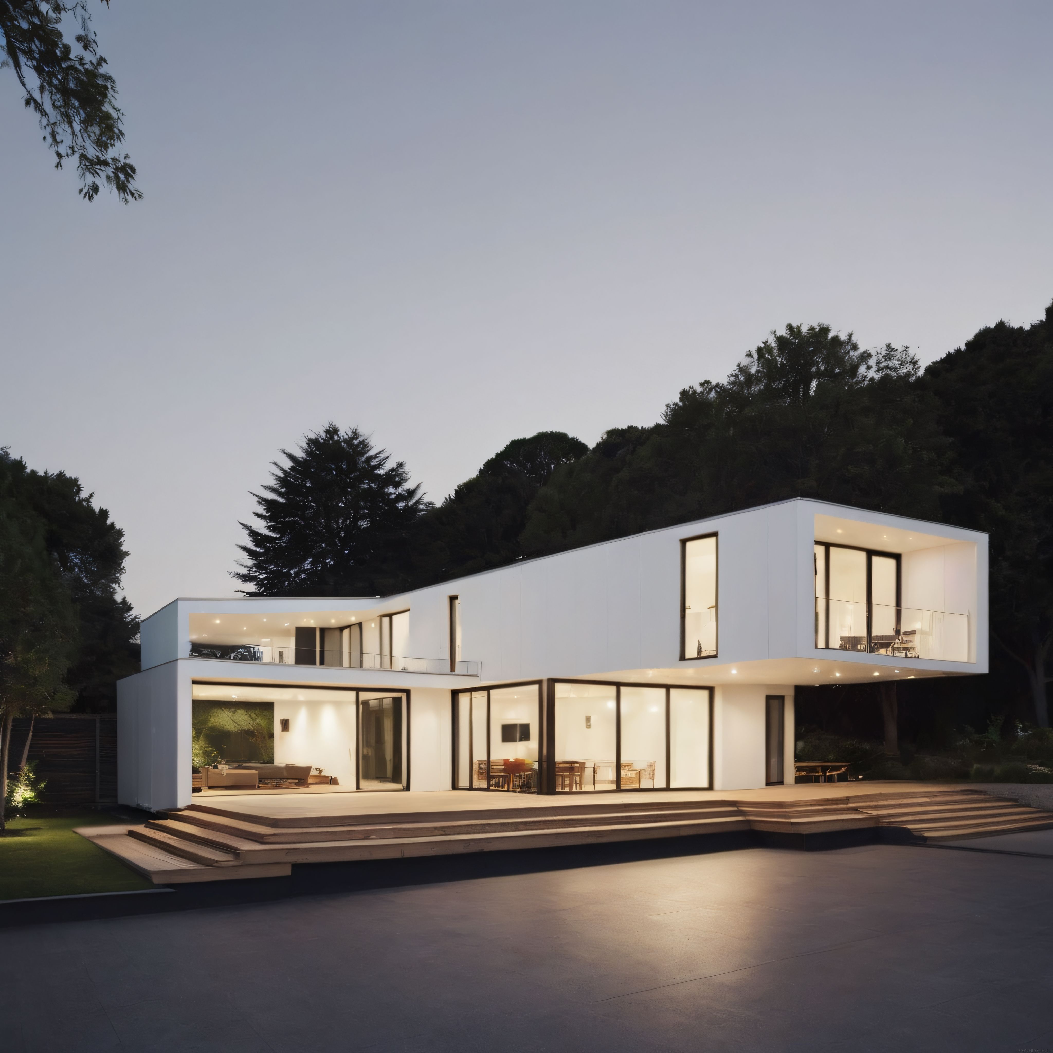 Ormanın İçinde Gizli Minimalist Beyaz Villa: Modern Mimari ile Doğanın Uyumu