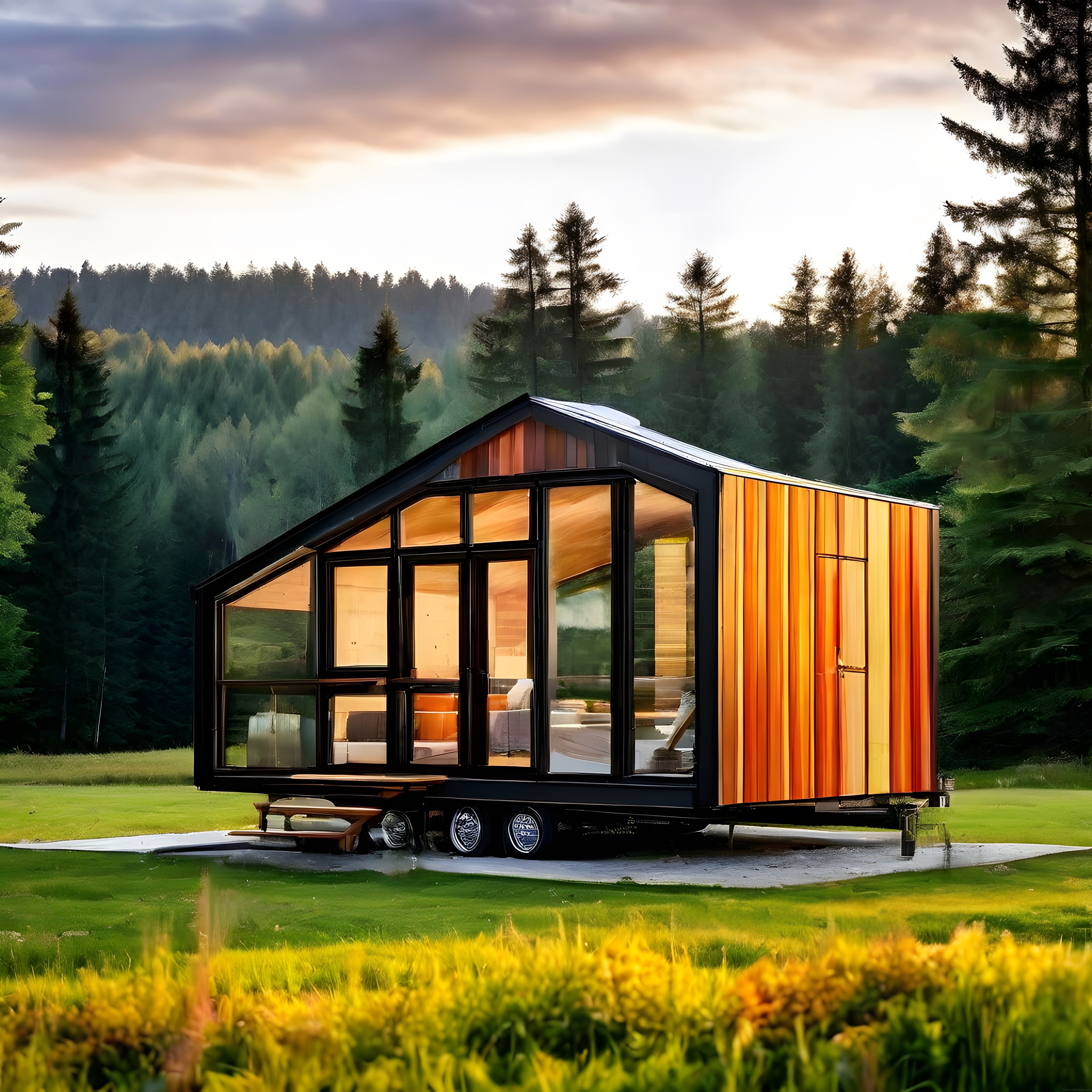 Ormanın İçinde Modern ve Şık Bir Tiny House: Doğayla İç İçe Huzurlu Yaşam