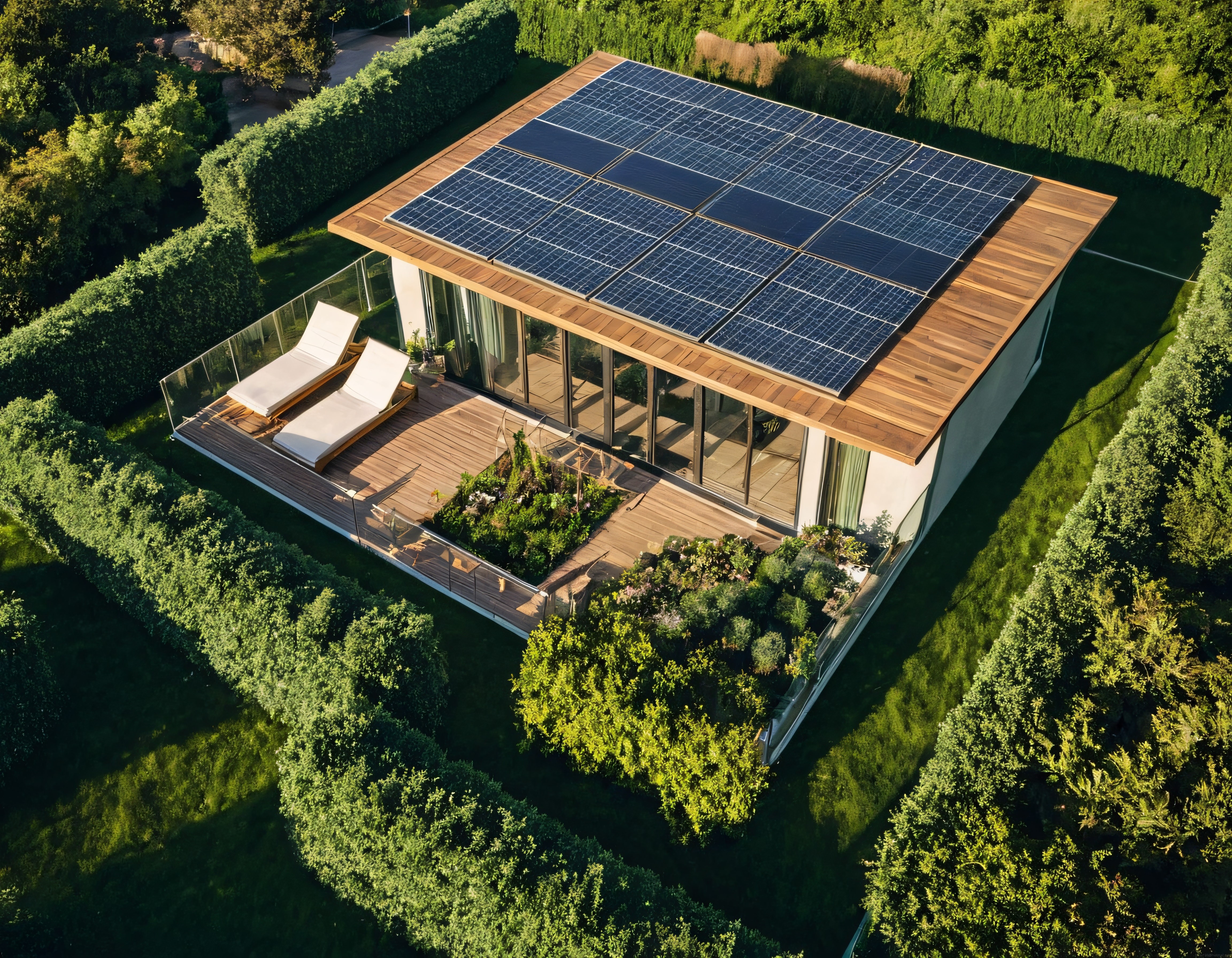 Ormanın Kalbinde Güneş Panelli ve Ahşap Detaylı Sürdürülebilir Modern Ev