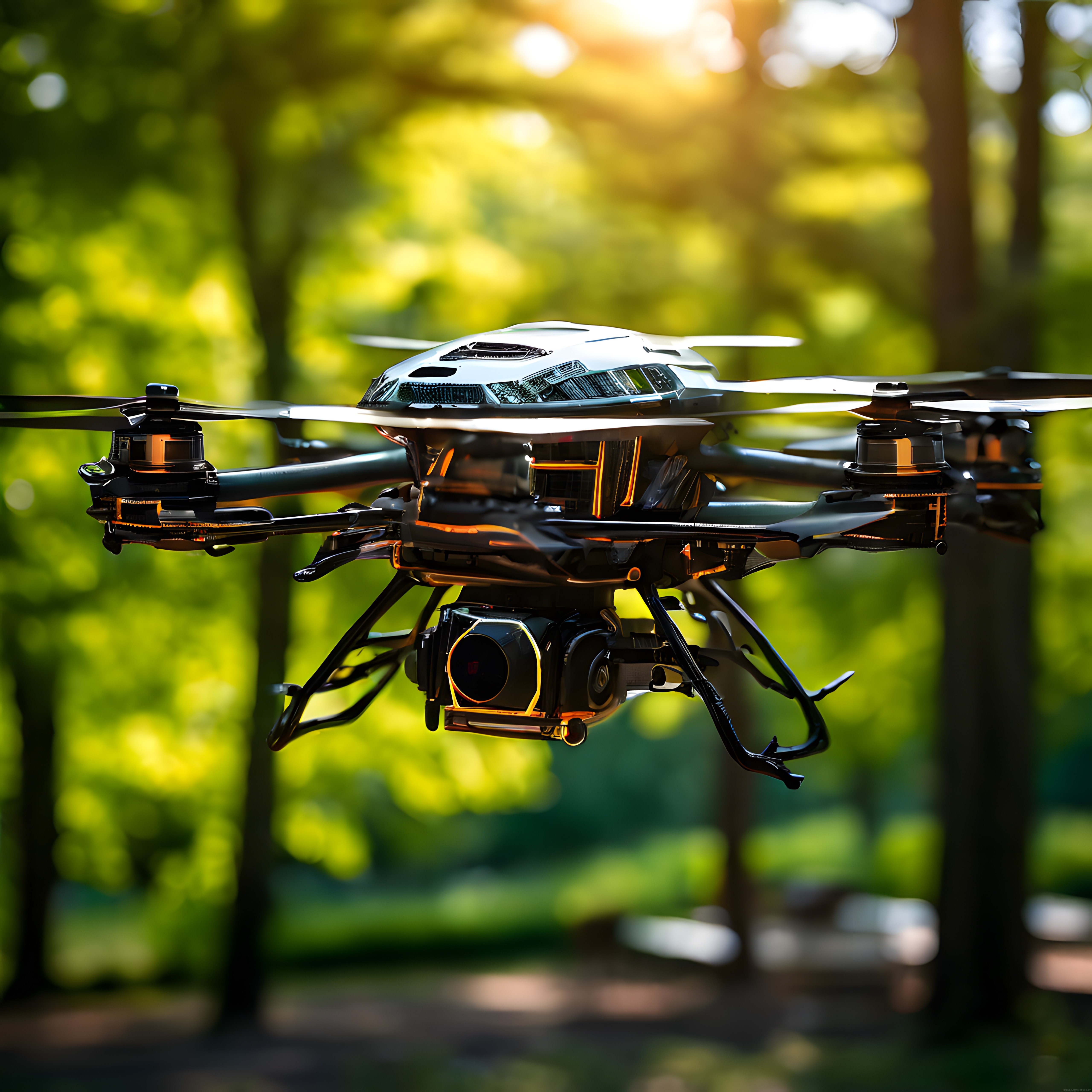 Ormanın Üzerinde Süzülen Profesyonel Drone ile Havadan Çekim Teknolojisi