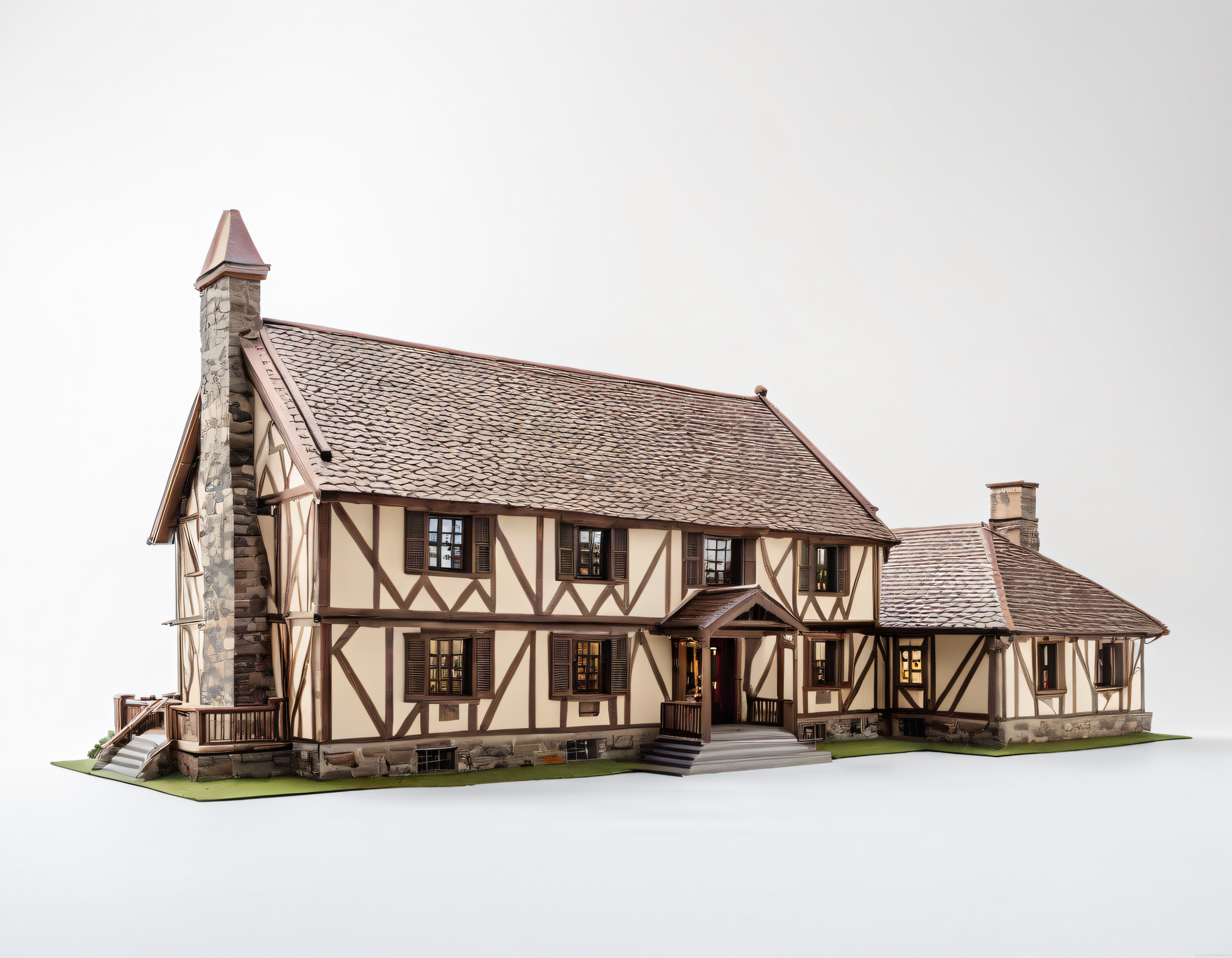 Ortaçağ Tudor Tarzı Yarı Ahşap Karkaslı Ev Modeli ve Mimari Detaylar