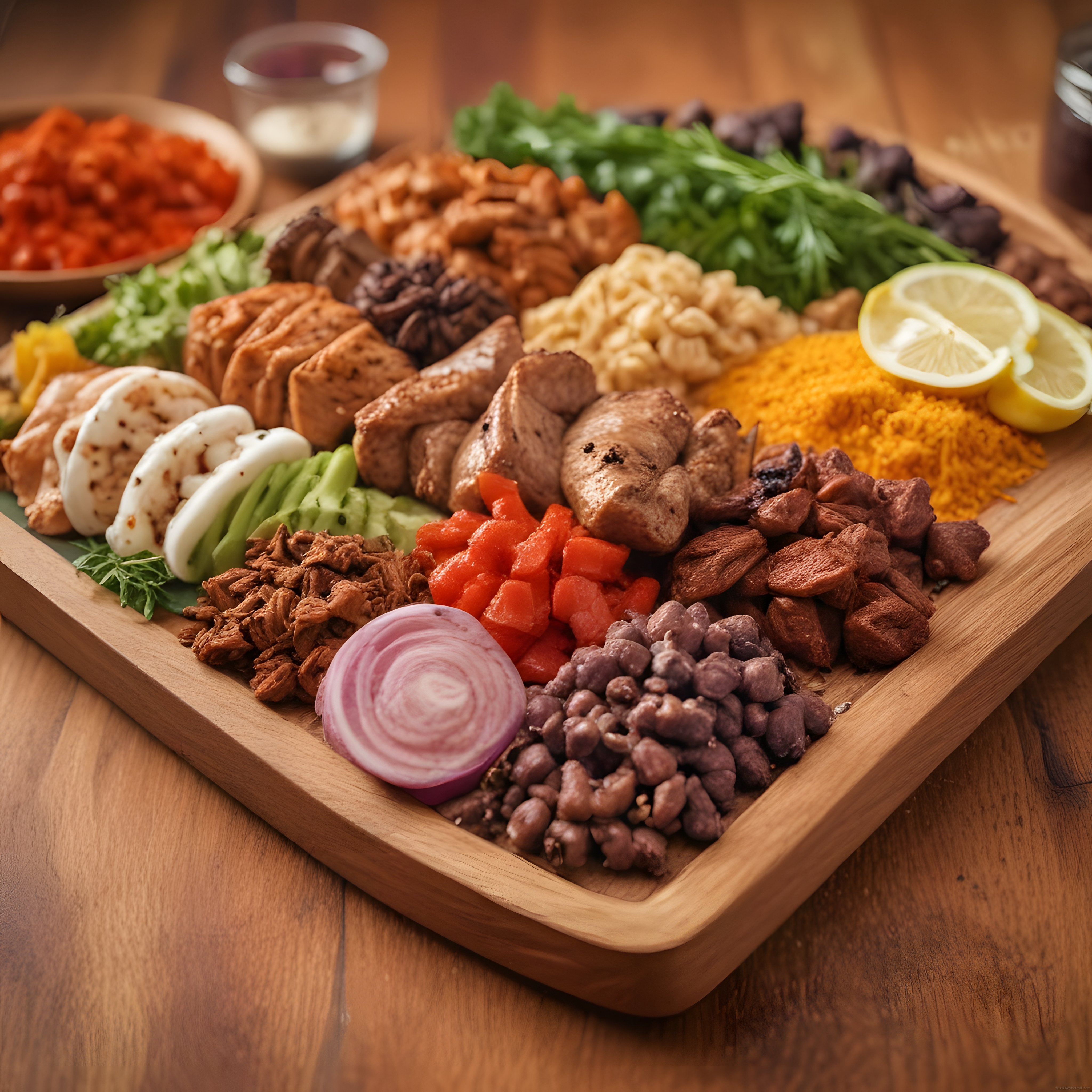 Özel Günler İçin Zengin İçerikli Ahşap Sunum Tabağı ve Meze Çeşitleri Özel Günler İçin Zengin İçerikli Ahşap Sunum Tabağı ve Meze Çeşitleri