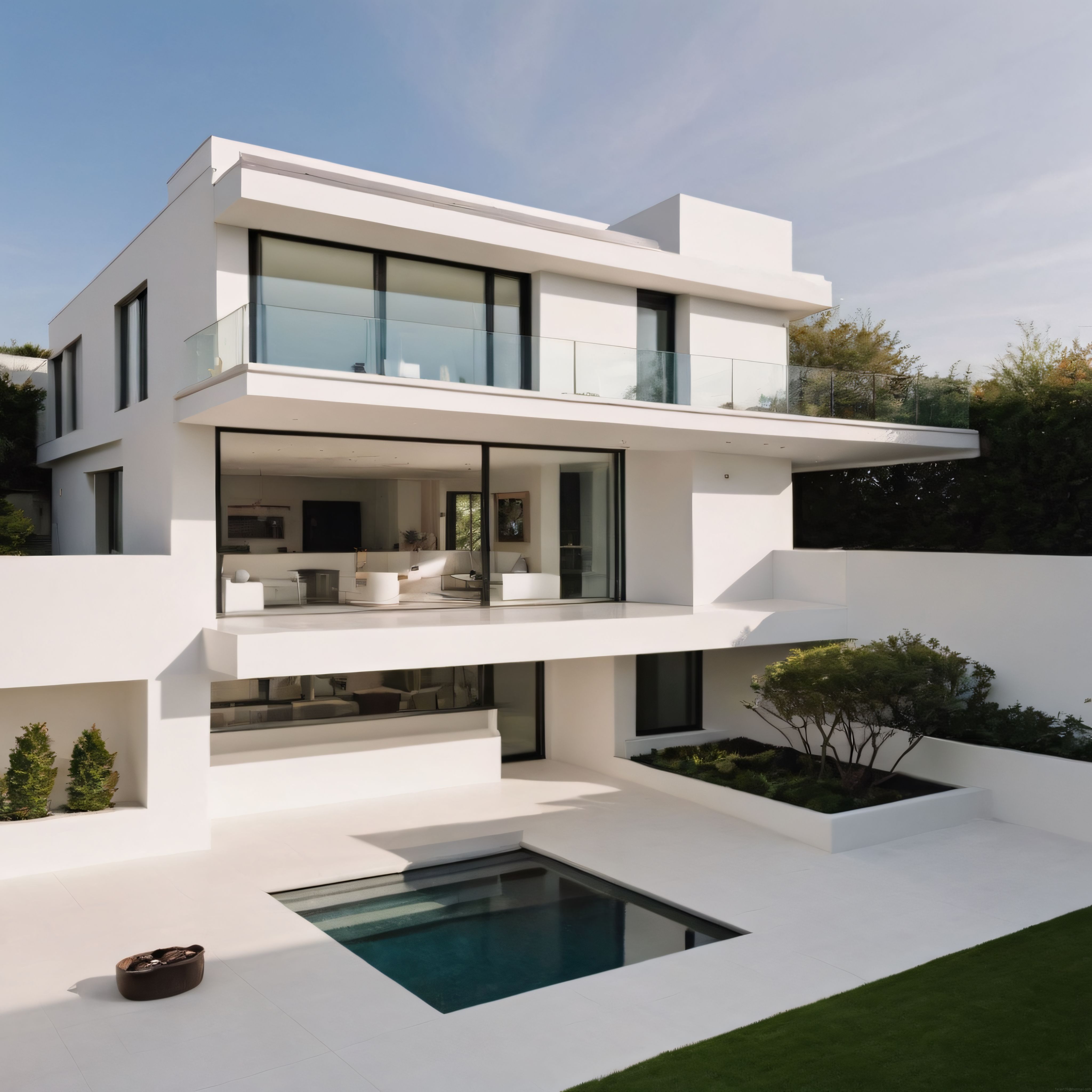 Özel Havuzlu ve Geniş Cam Cepheli Ultra Lüks Modern Villa Tasarımı