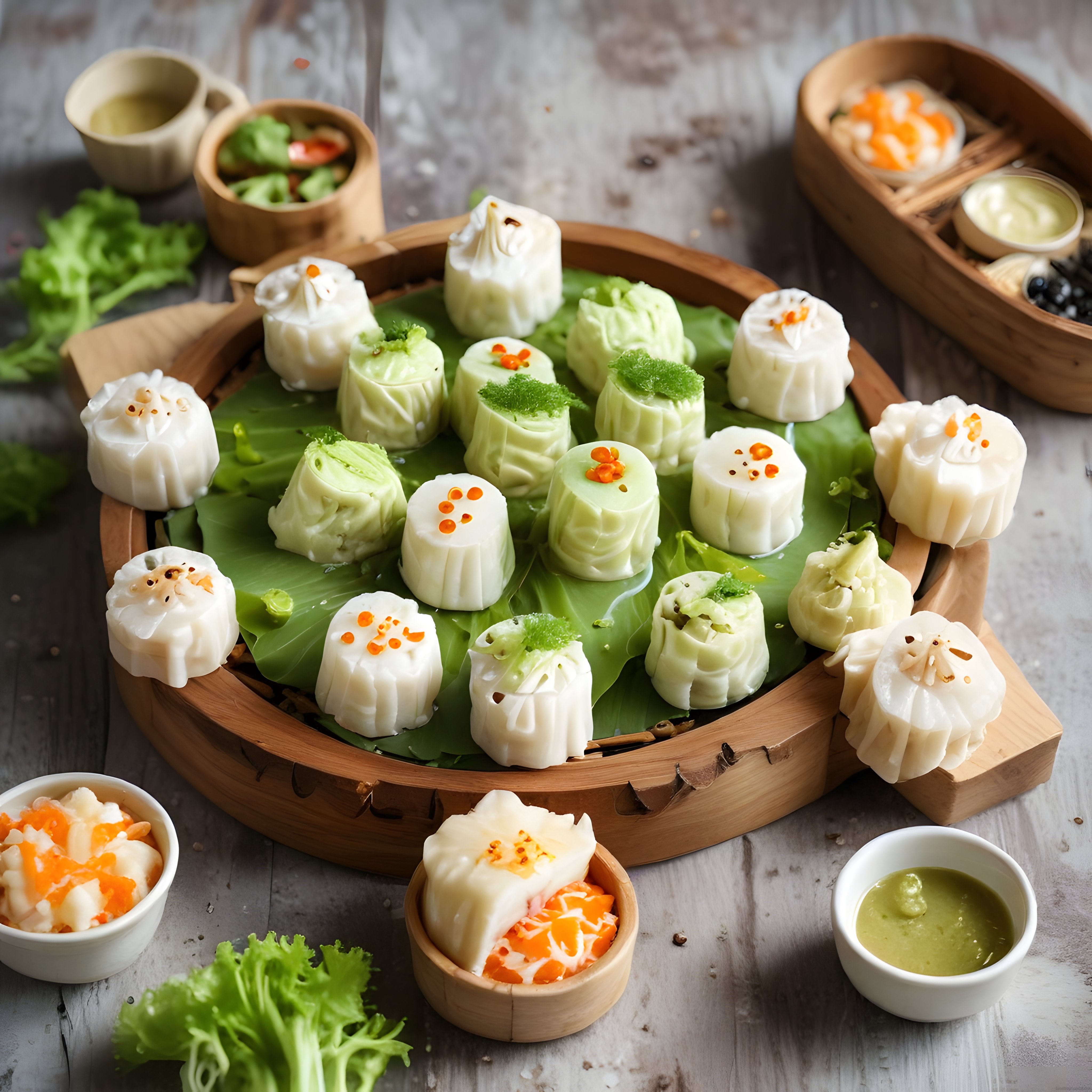Özenle Hazırlanmış Asya Mantısı Tabağı: Geleneksel Dim Sum Lezzet Şöleni