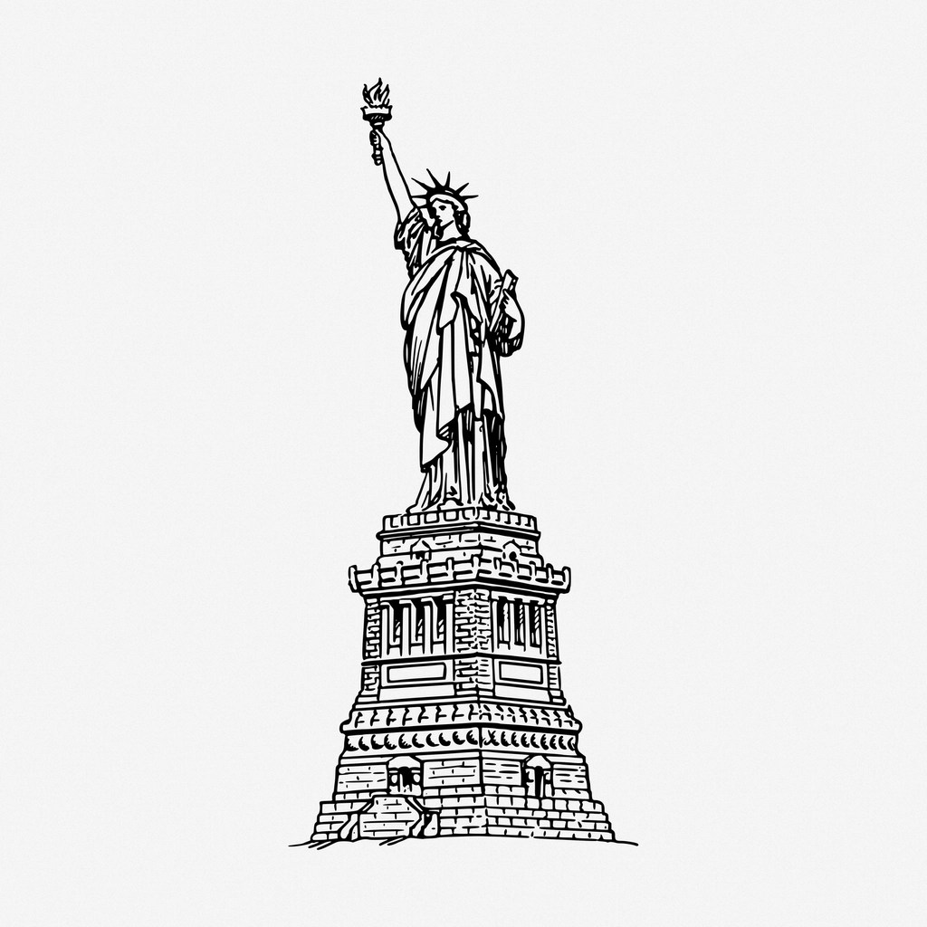 Özgürlük Heykeli Detaylı Çizim: New York'un İkonik Anıtı ve Tarihi Mimarisi