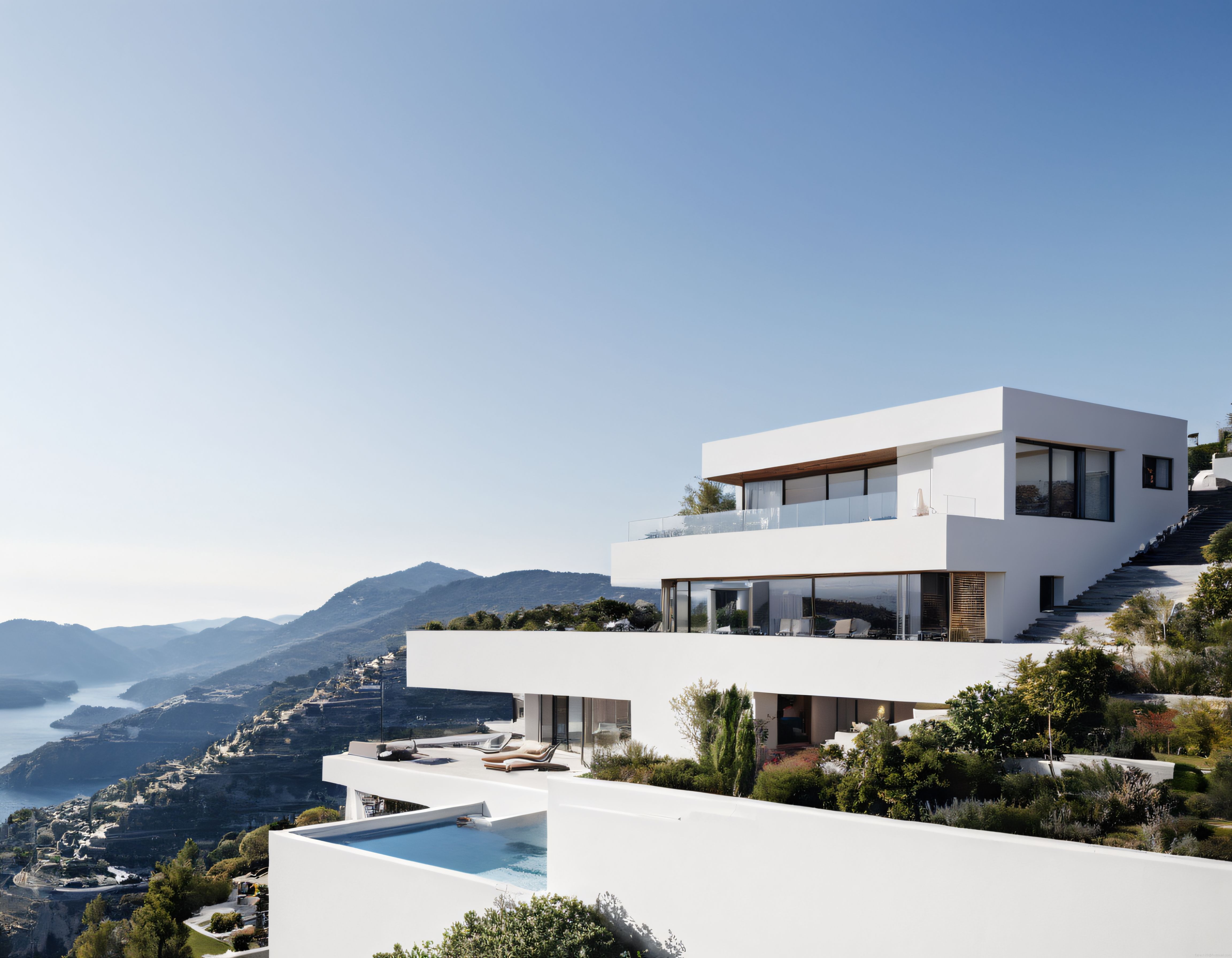 Panoramik Göl Manzaralı Modern Villa ve Çarpıcı Minimalist Mimari