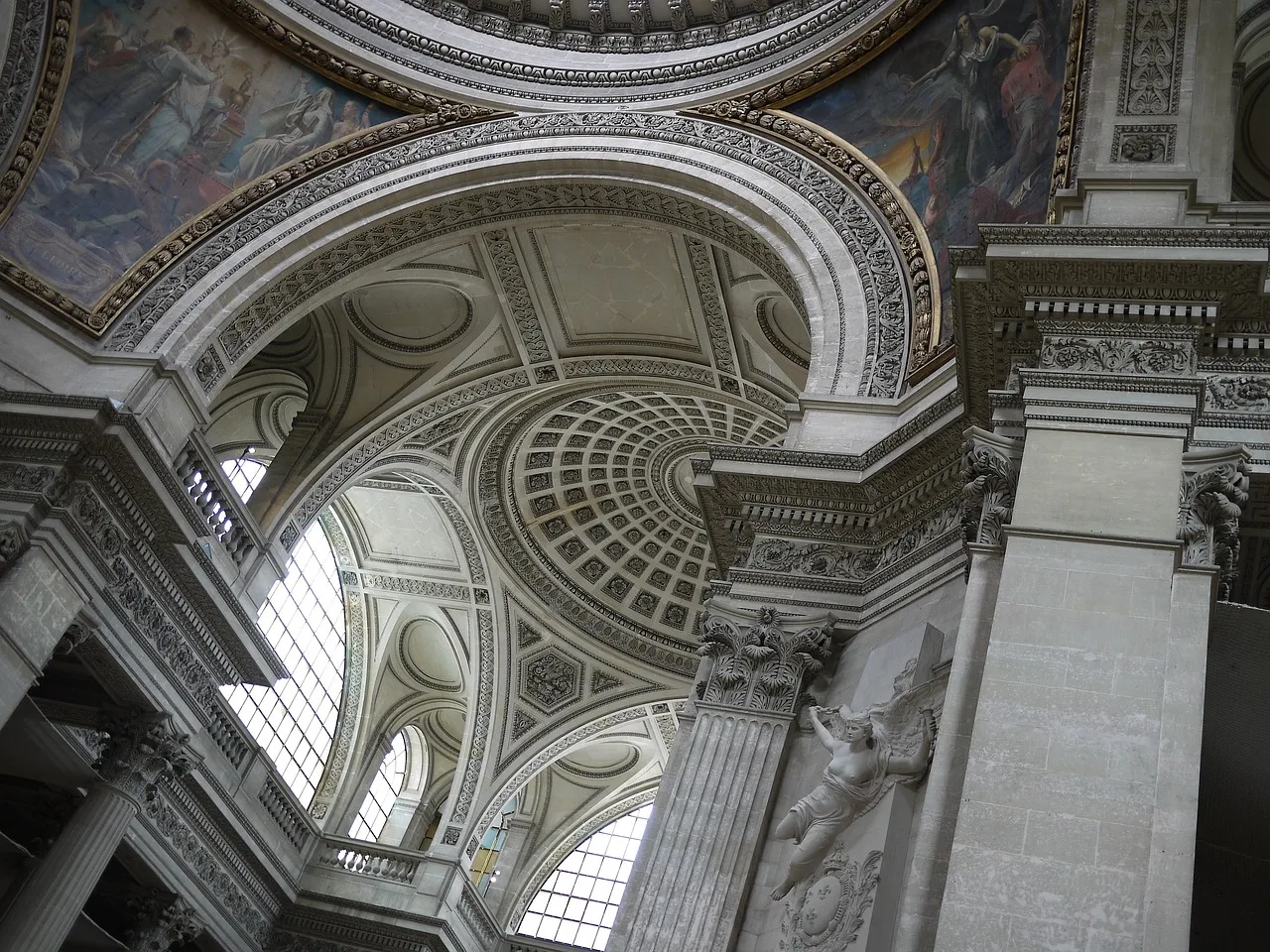 Pantheon iç mekan mimari fotoğrafı - gri detay