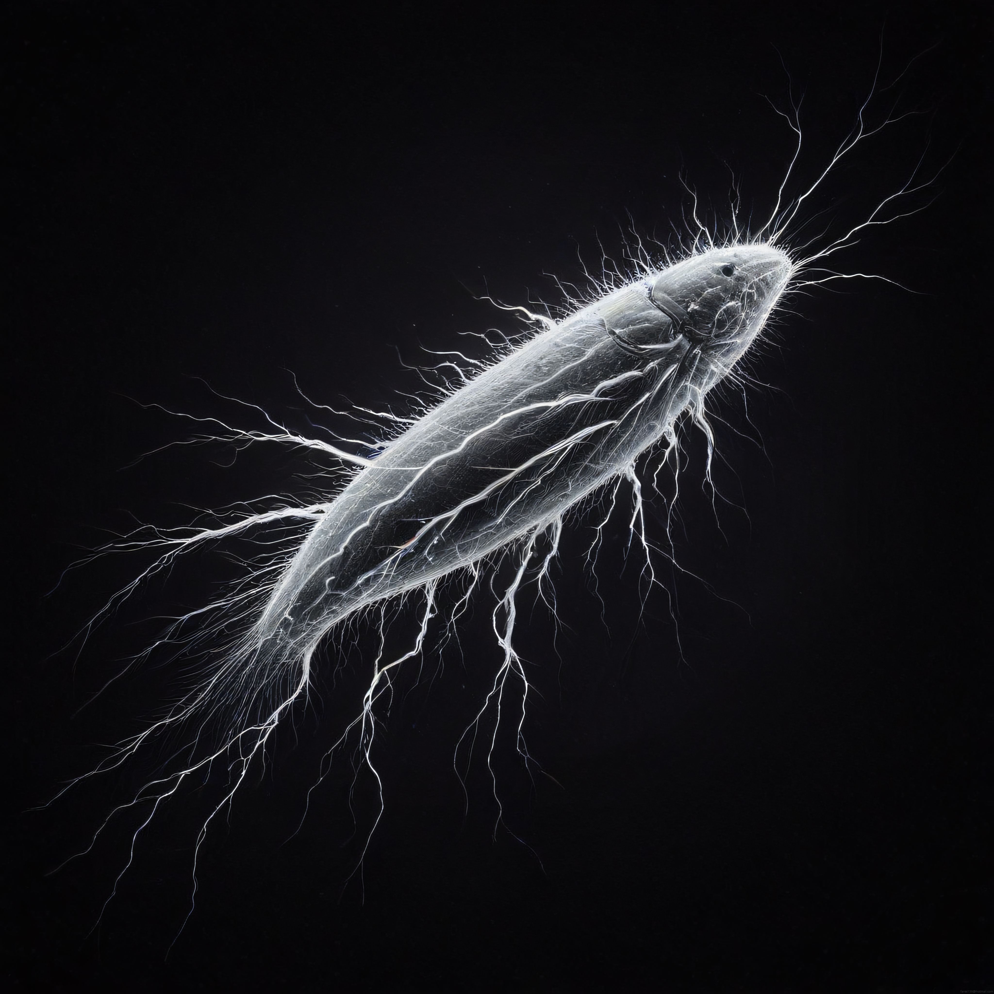 Paramecium: Siyah Fon Üzerinde Mikroskobik Tek Hücreli Canlı İncelemesi