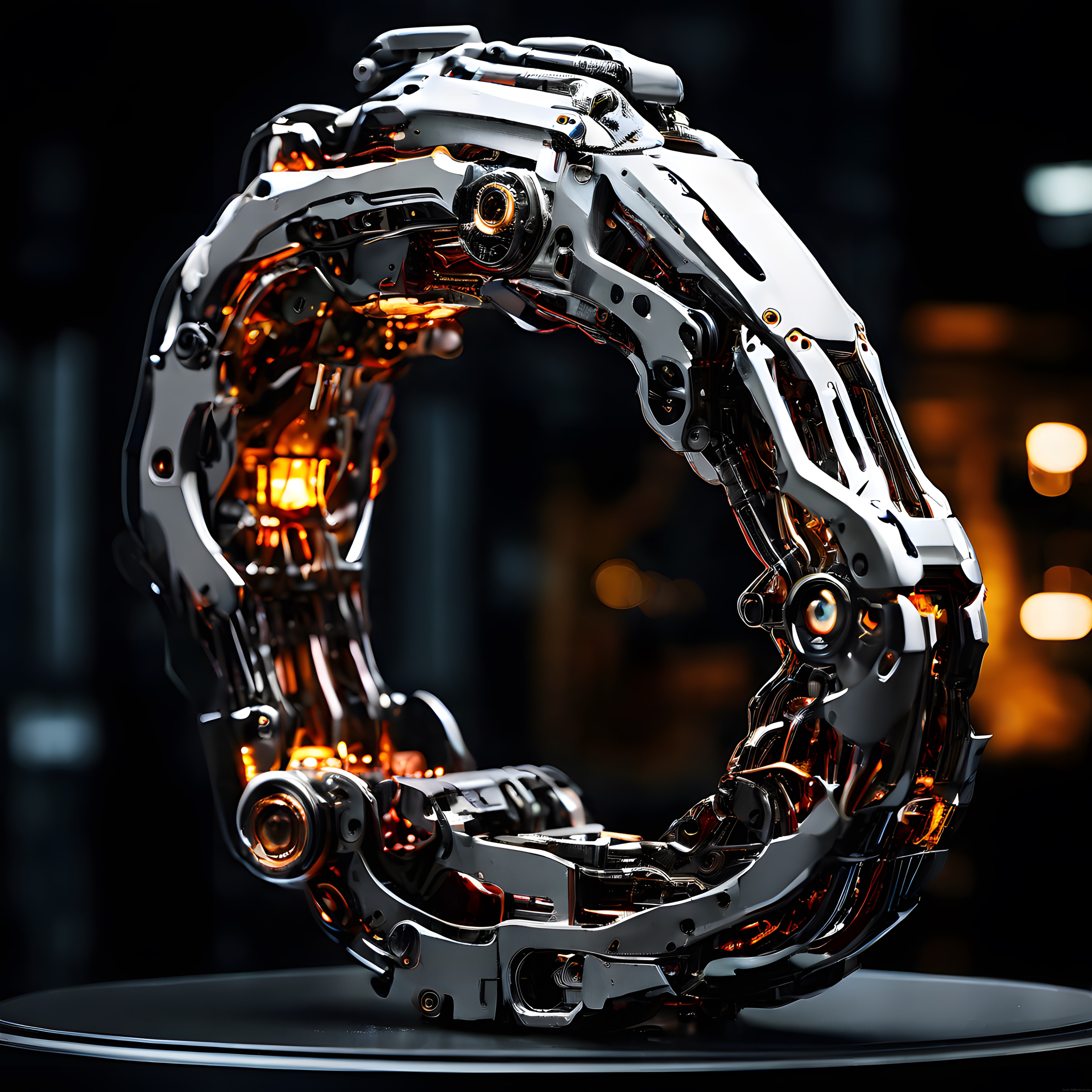 Parçalanmış robot kafatası tasarımı ve cyberpunk mekanik detaylar Parçalanmış robot kafatası tasarımı ve cyberpunk mekanik detaylar