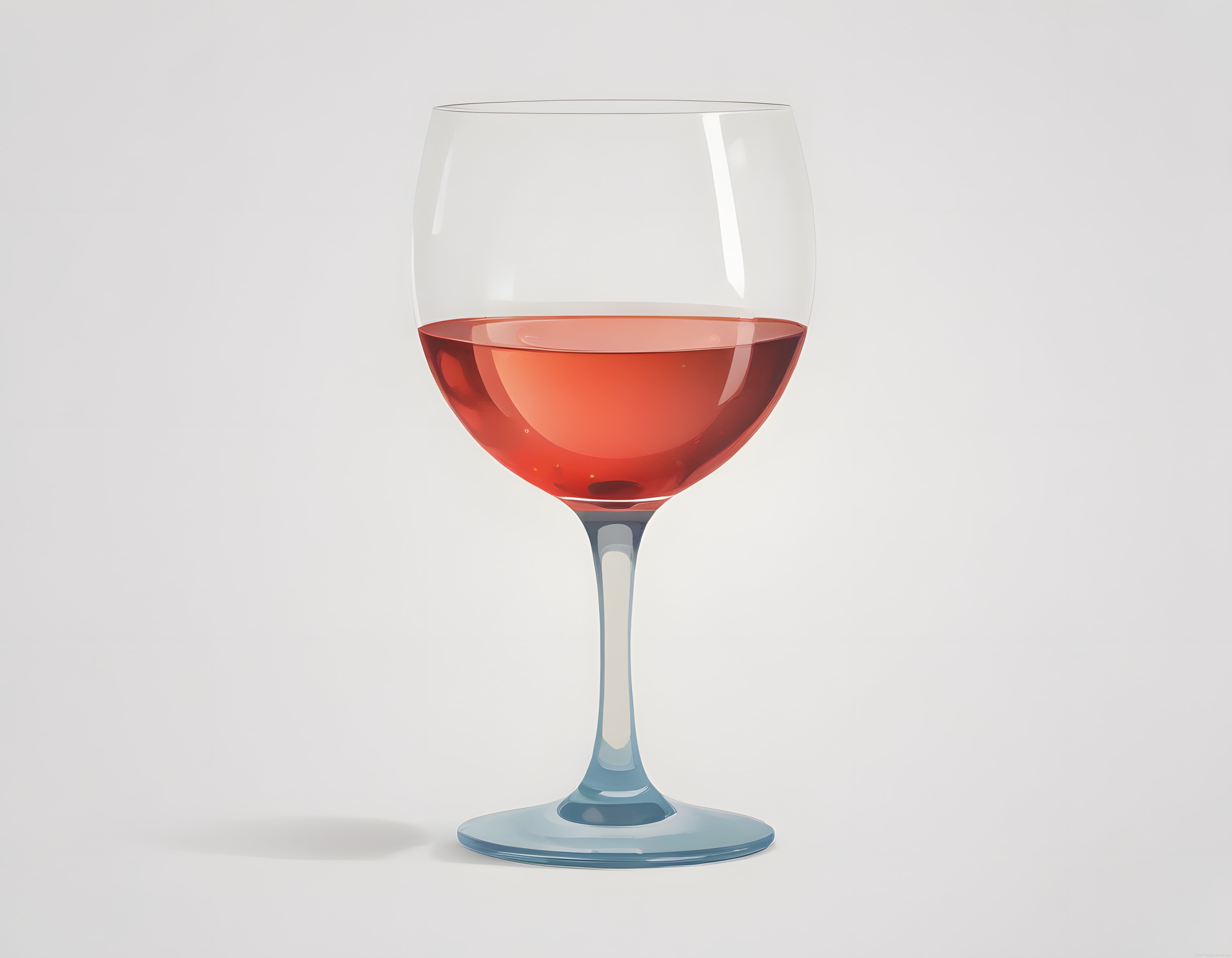 Parlak Arka Planda Rose Şaraplı Lüks Kristal Kadeh ve Sanatsal Detaylar