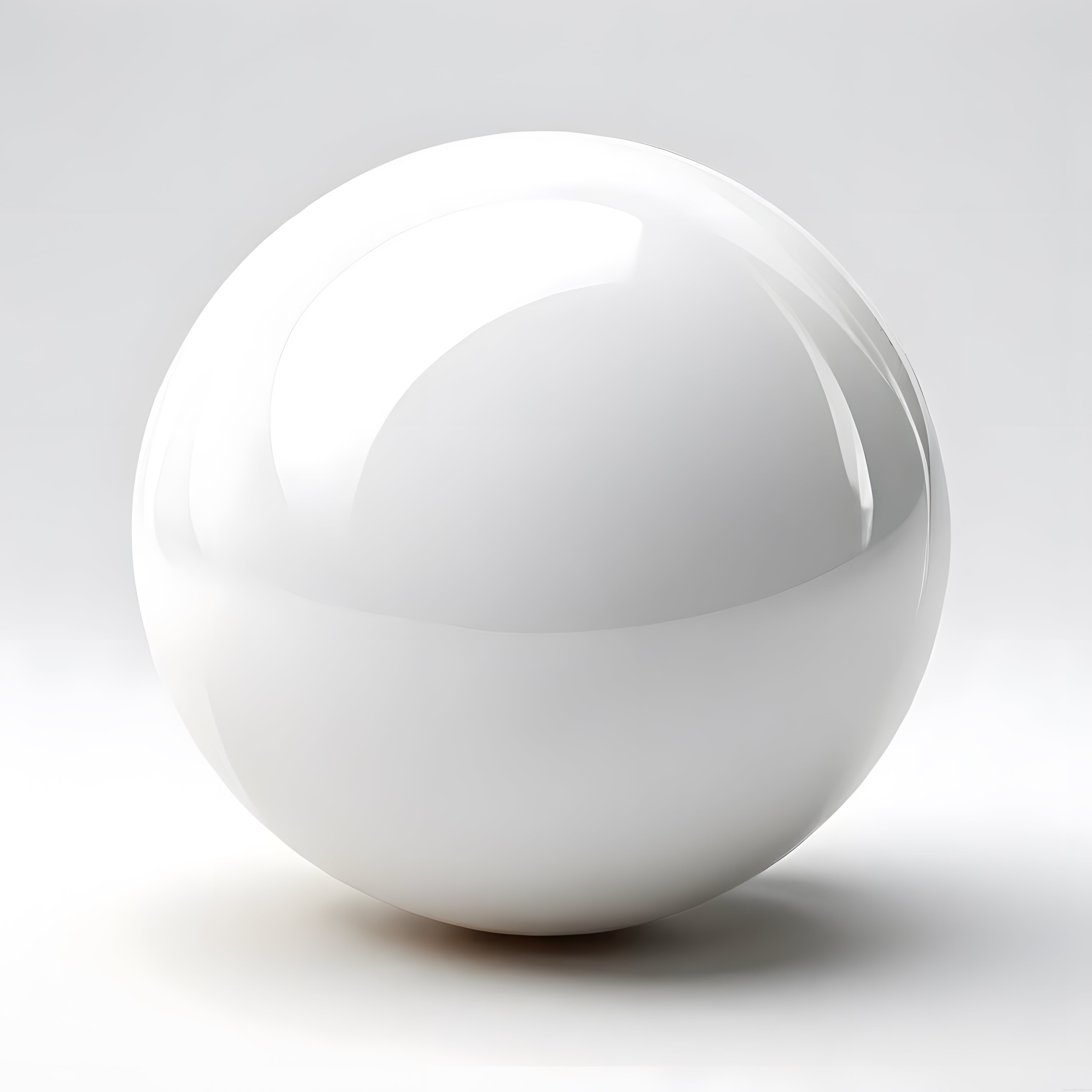 Parlak Beyaz Cam Küre ve Yumuşak Gölge ile Minimalist 3D Render Sanatı