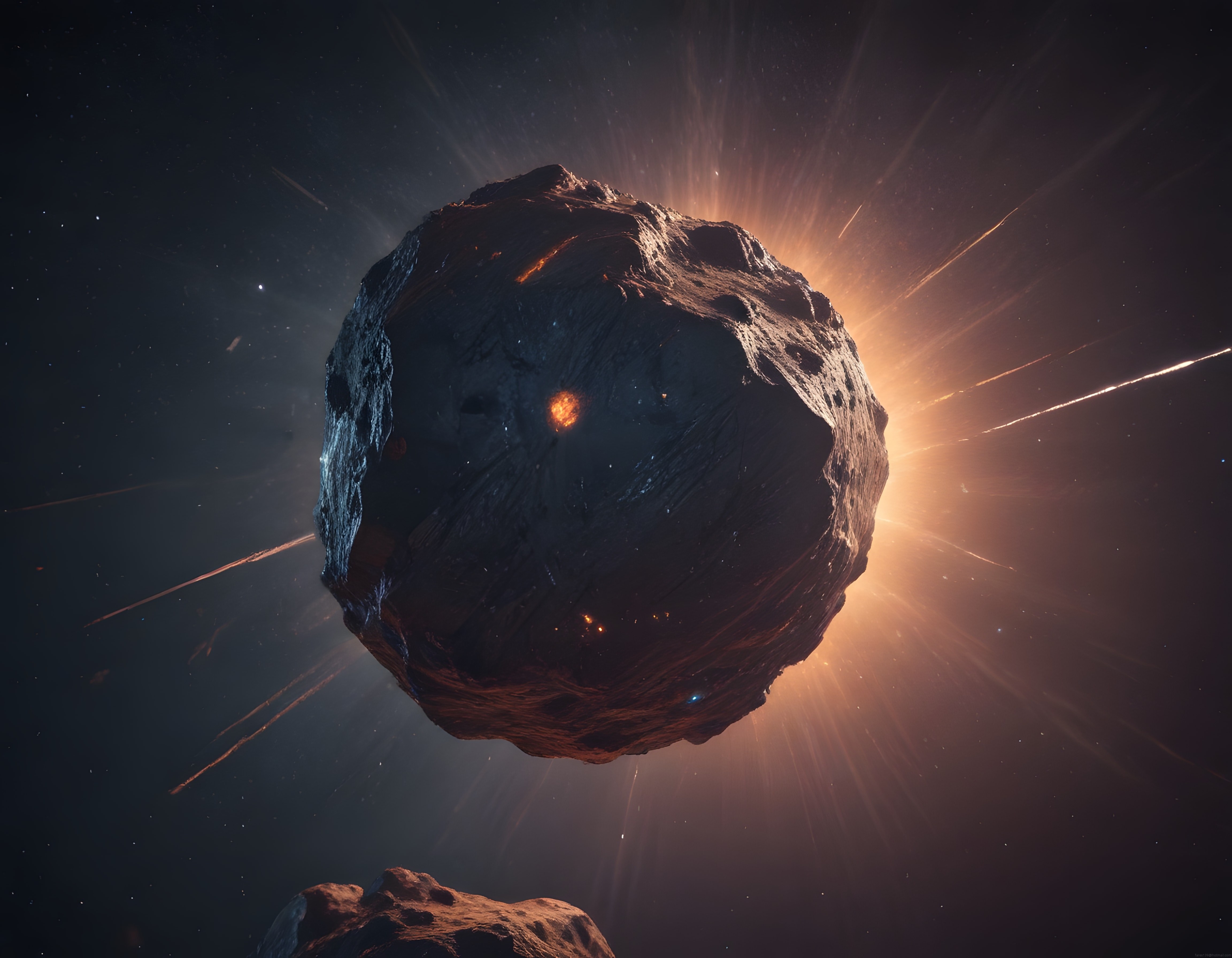 Parlak Bir Yıldızın Önünde Süzülen Dev Bir Asteroit ve Uzay Enkazı