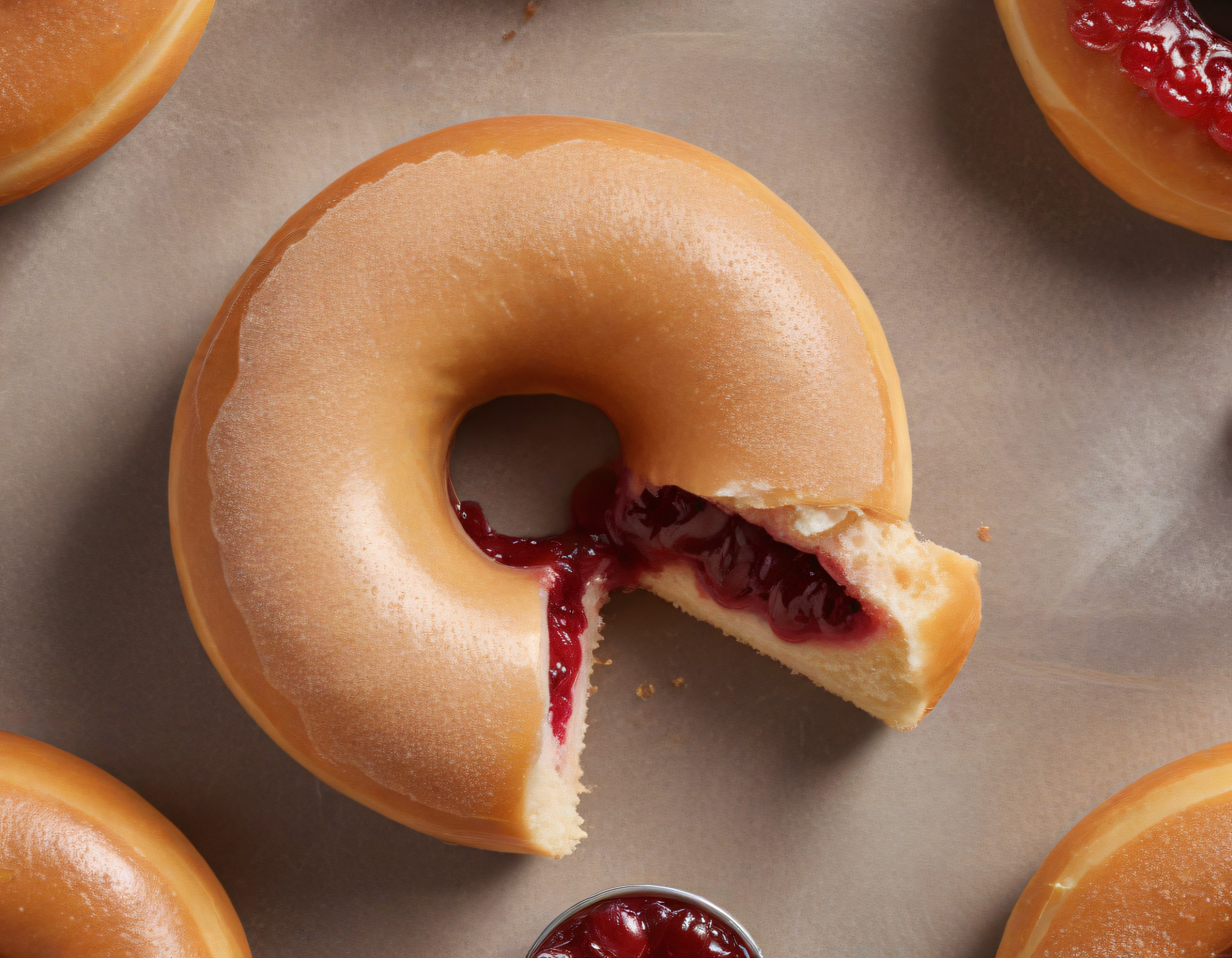 Parlak Glazürlü Çilek Dolgulu Donut: Ev Yapımı Tatlı Tarifleri İçin Nefis Sunum