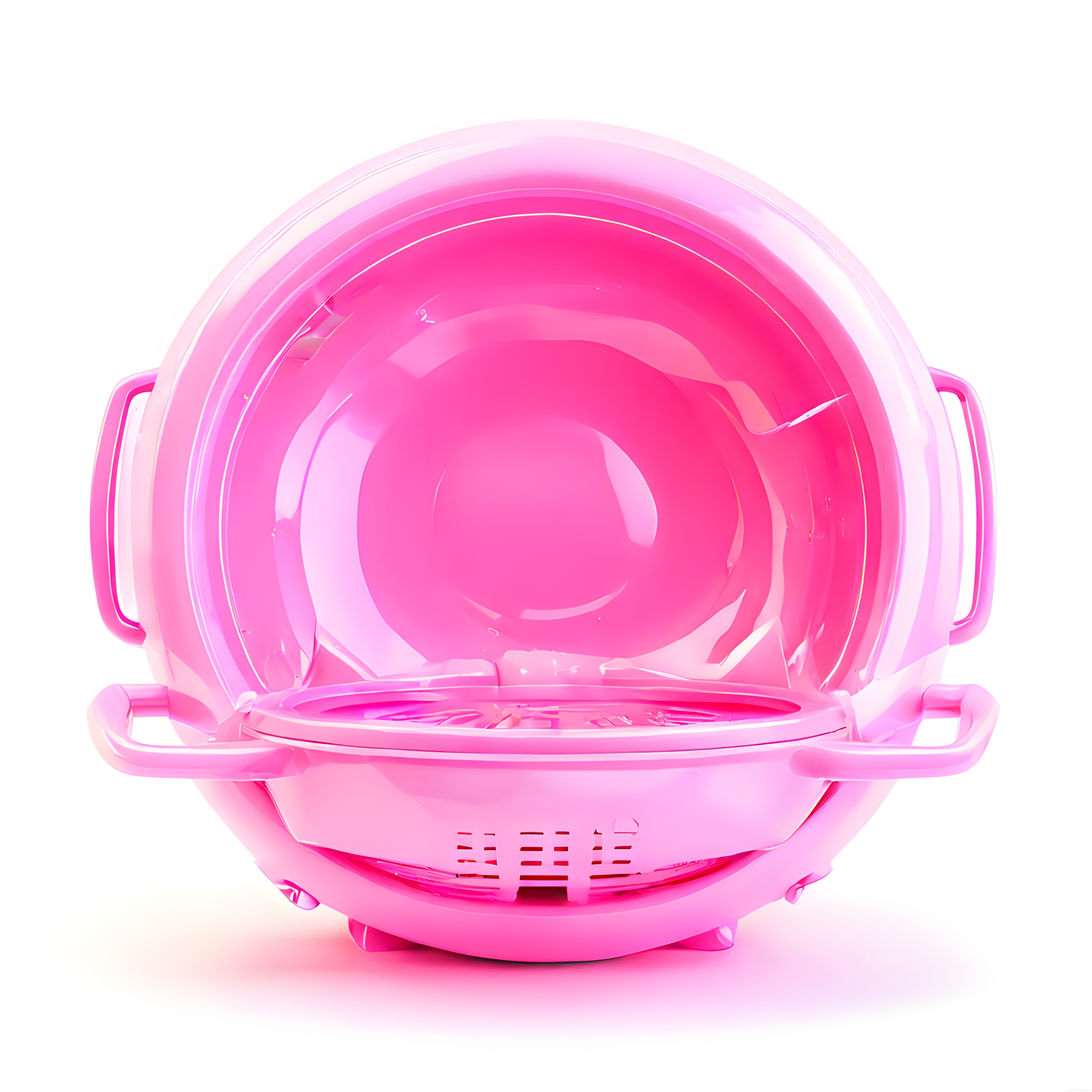 Parlak Pembe 3D Süzgeç Renderı: Modern Mutfak Ekipmanı ve Tasarımı