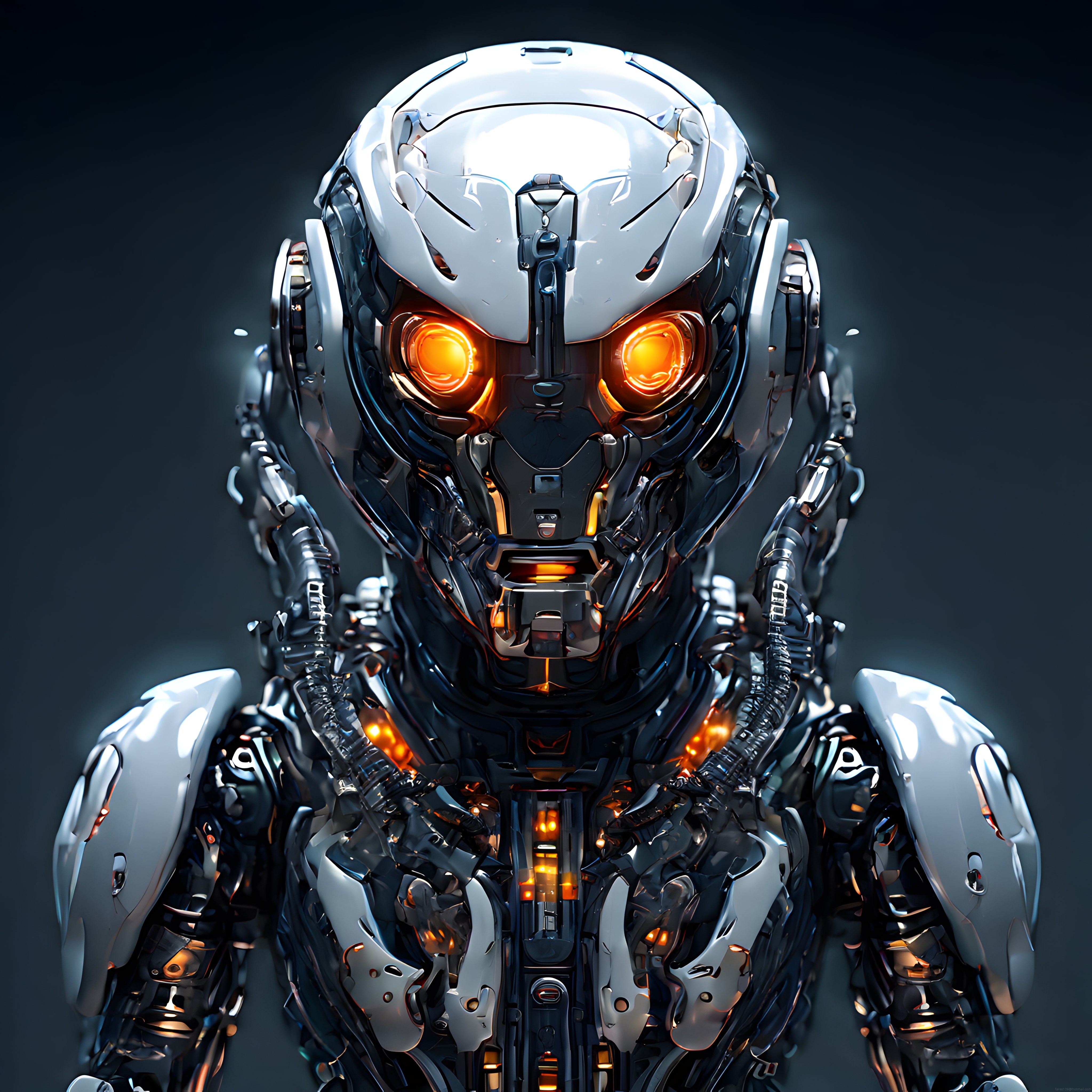 Parlayan Turuncu Gözleriyle Geleceğin İnsansı Robotu ve Teknolojik Harikası