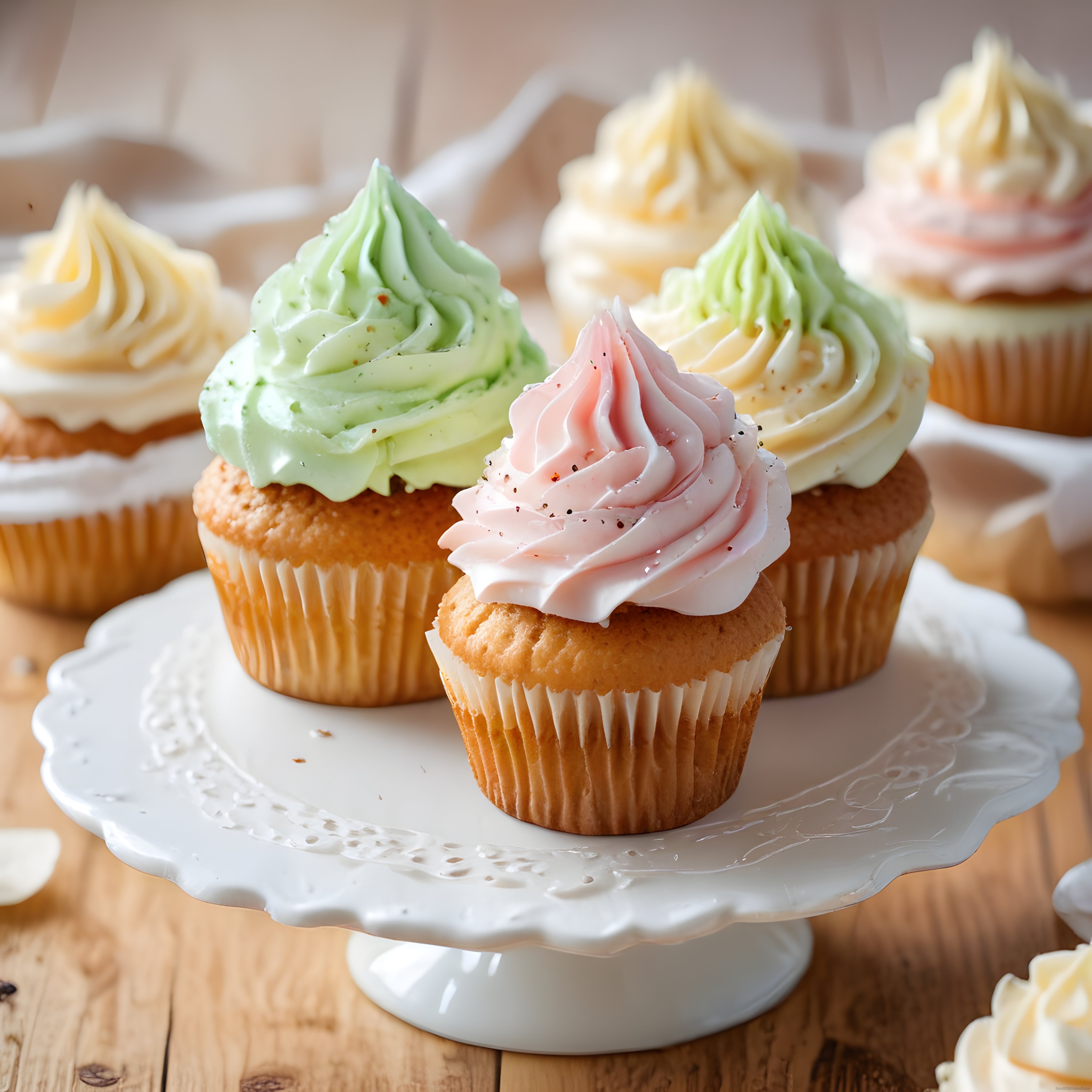Pasta Kreması Kaplı Renkli Cupcake'ler: Fırından Taze Tatlılar