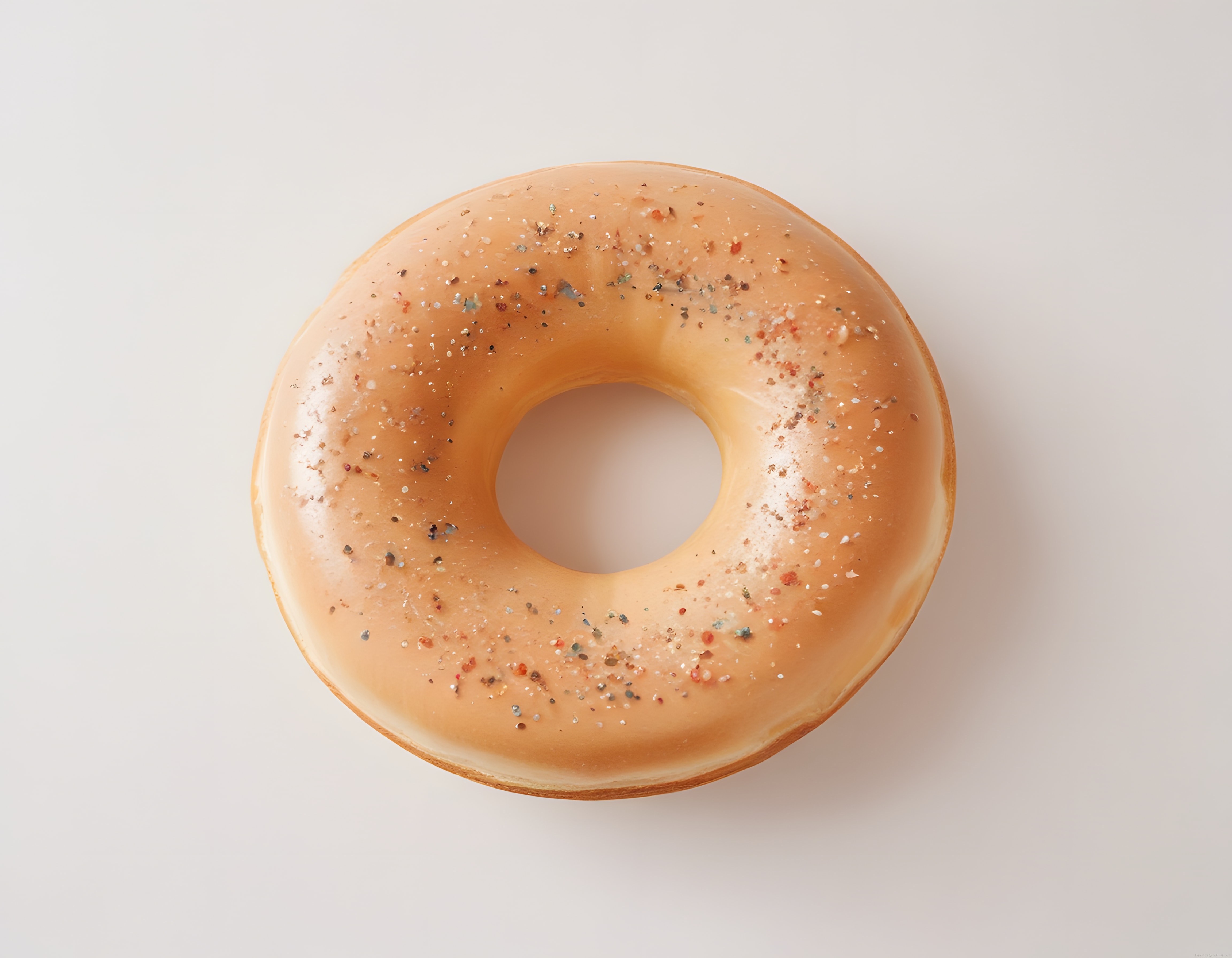 pastel arka planda renkli serpintili parlak glazürlü donut fotoğrafı