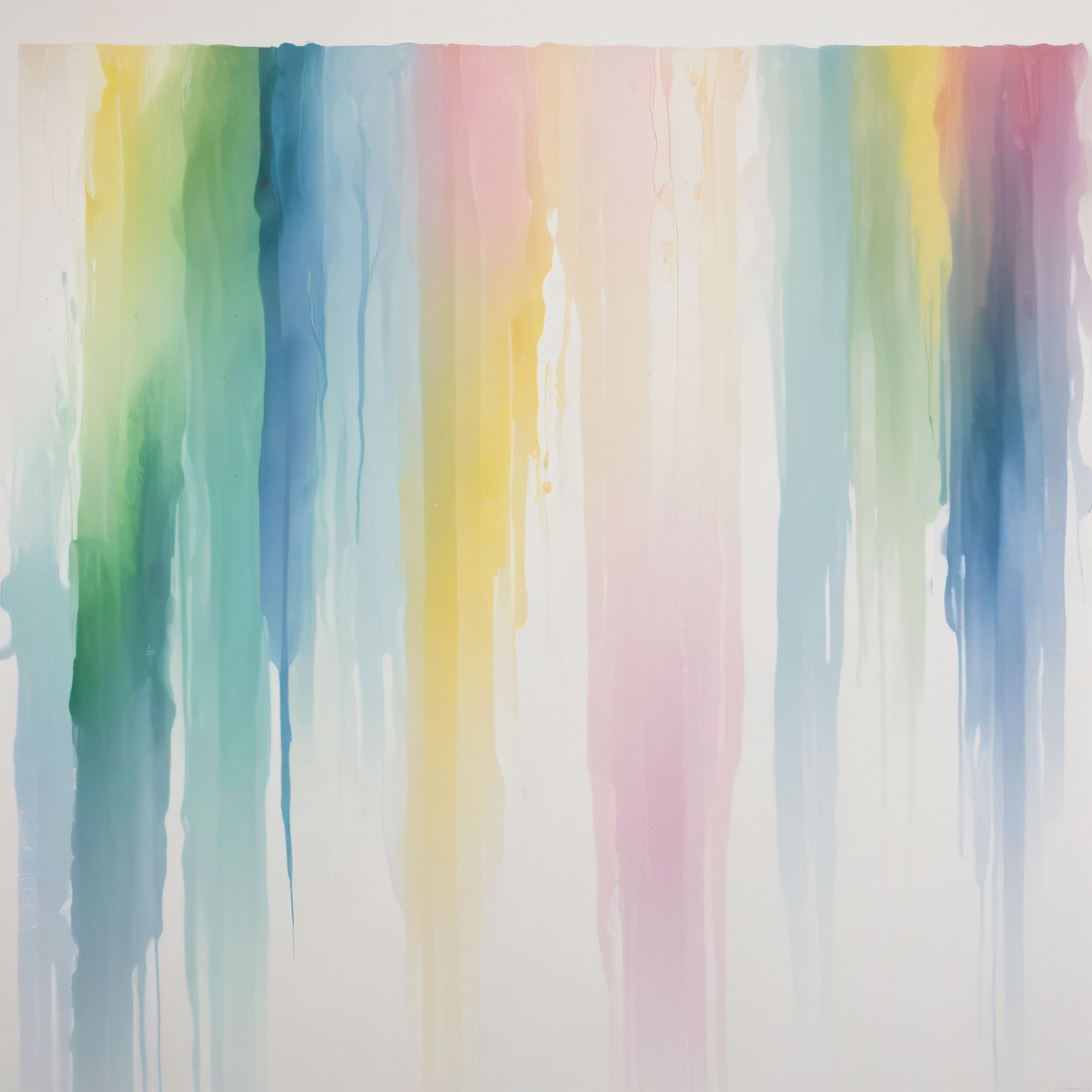 Pastel Gökkuağı Tonlarında Akışkan Suluboya Soyut Sanat Çalışması