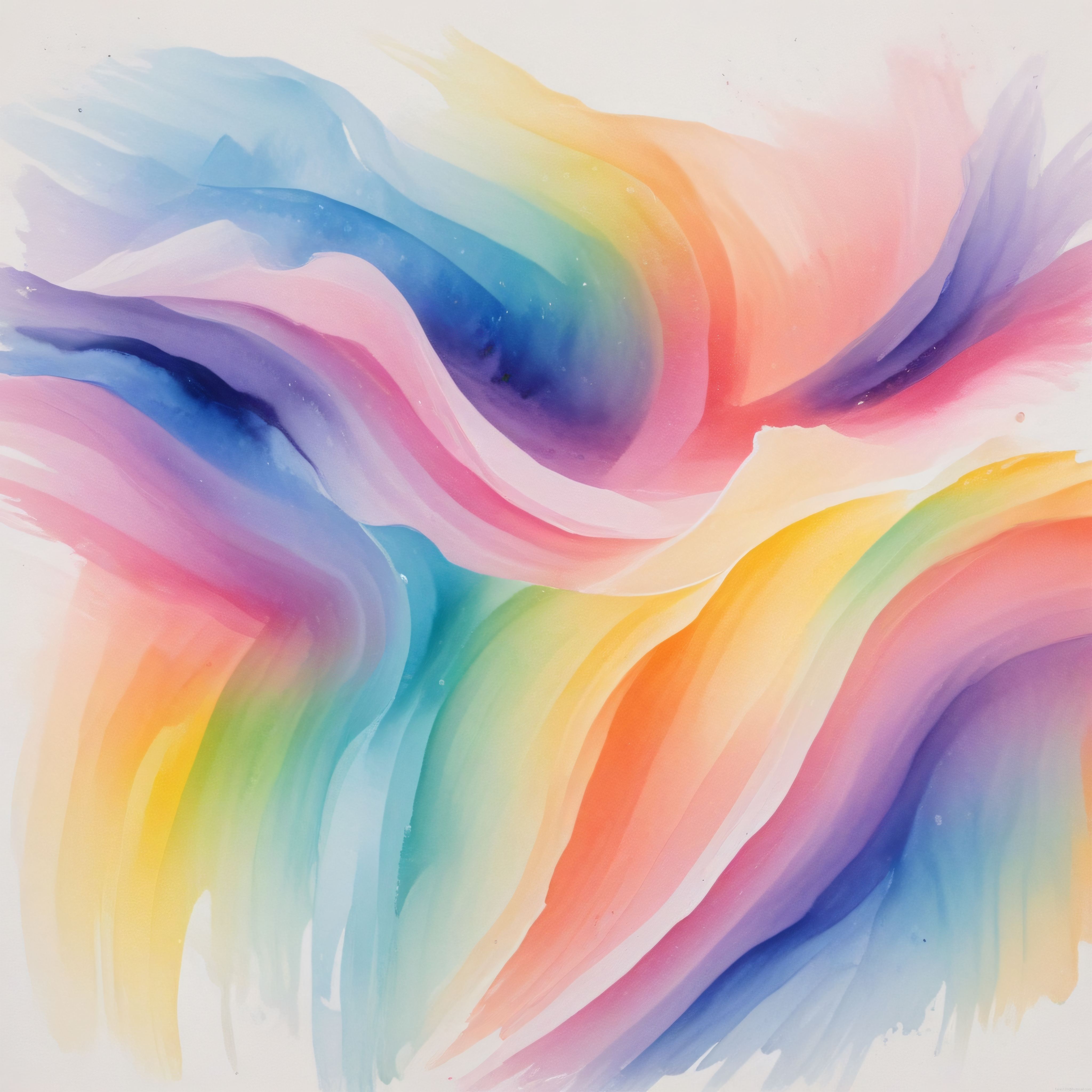pastel gökkuşağı dalgaları ile suluboya soyut sanat ve renk geçişleri