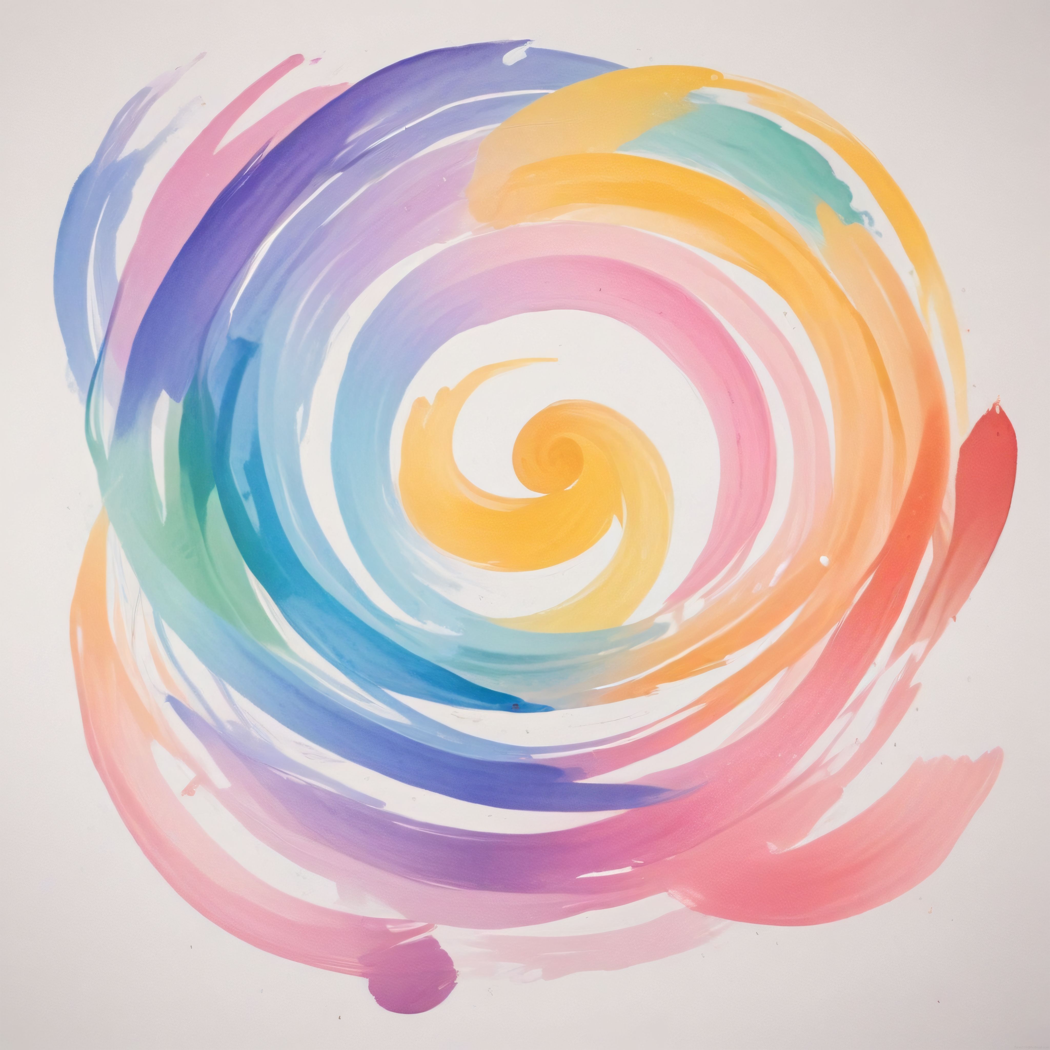 Pastel Gökkuşağı Spirali: Suluboya Tekniğiyle Soyut ve Renkli Sanat Eseri