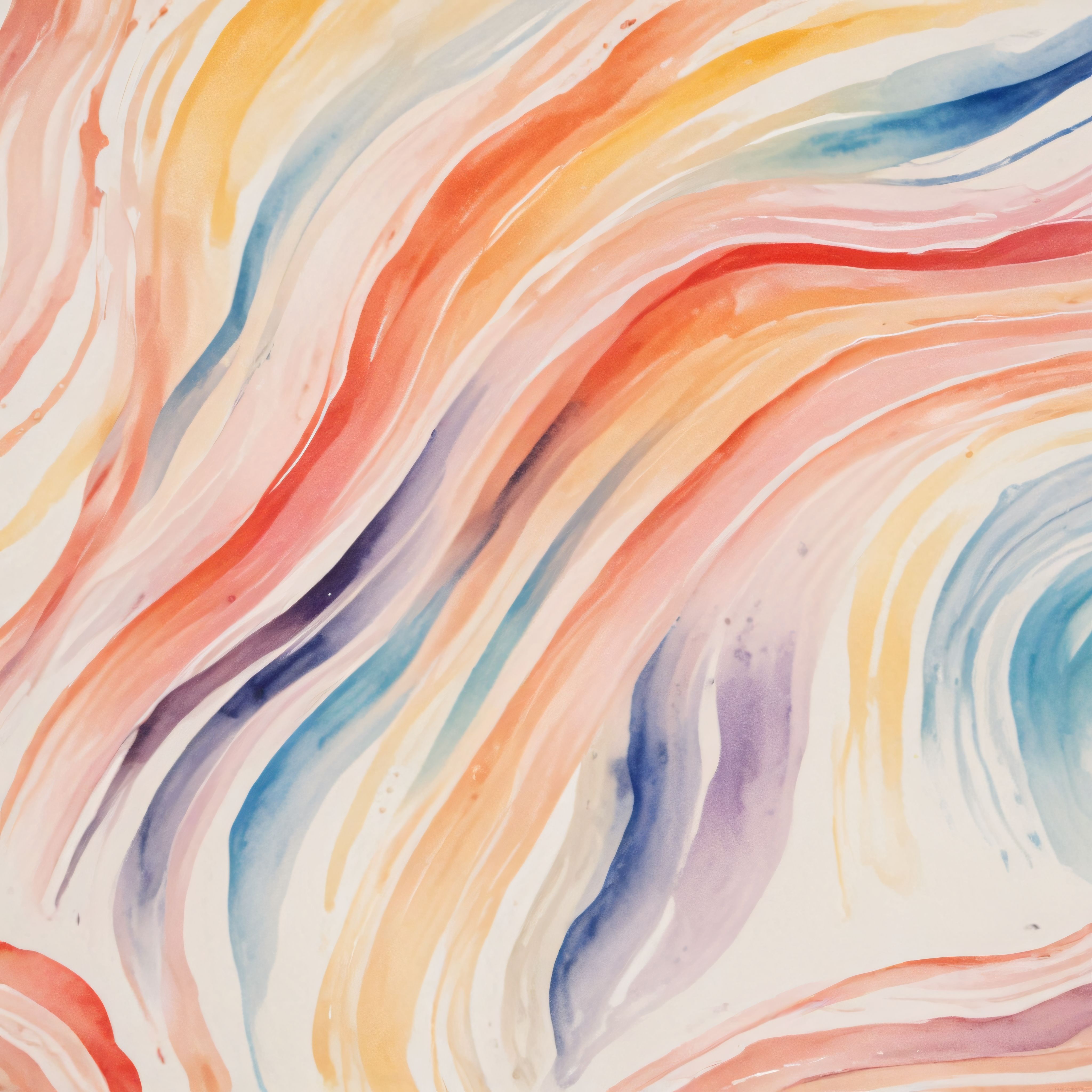 Pastel Gökkuşağı Tonlarında Akışkan Suluboya Soyut Sanat Dokusu