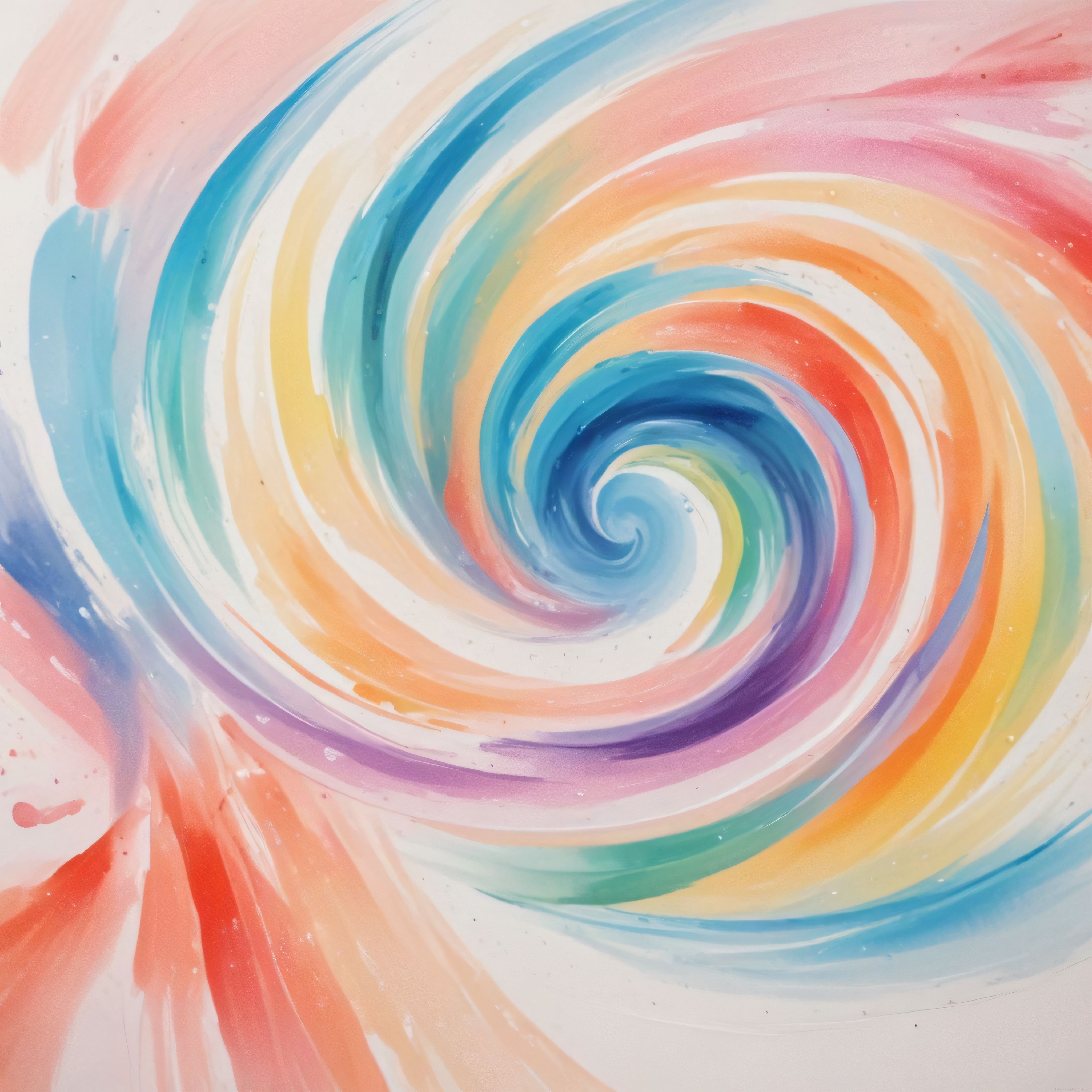 Pastel Gökkuşağı Tonlarında Soyut Suluboya Spiral Sanat Arka Planı