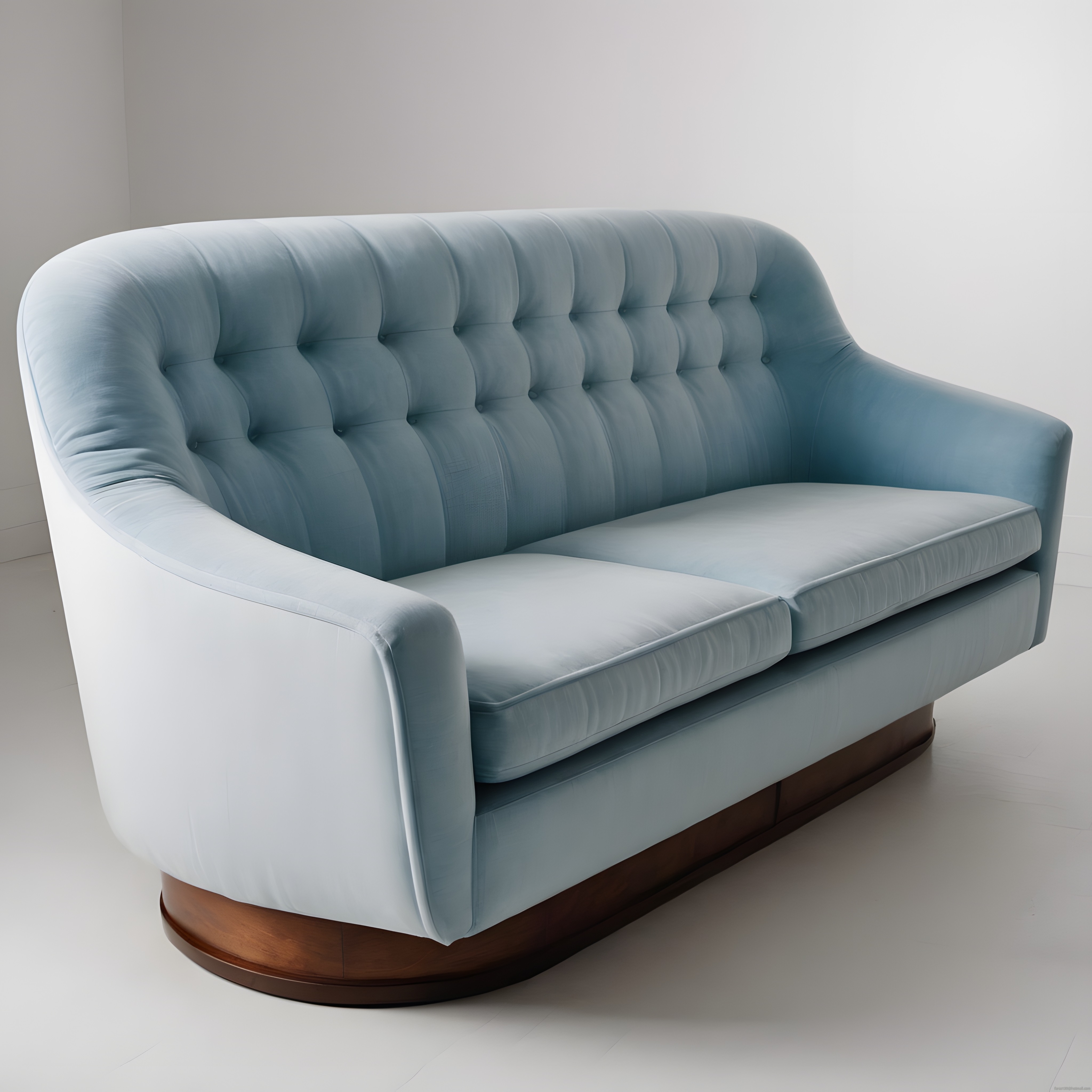 Pastel Mavi Kadife Chester Kanepe ile Modern Salon Dekorasyonu