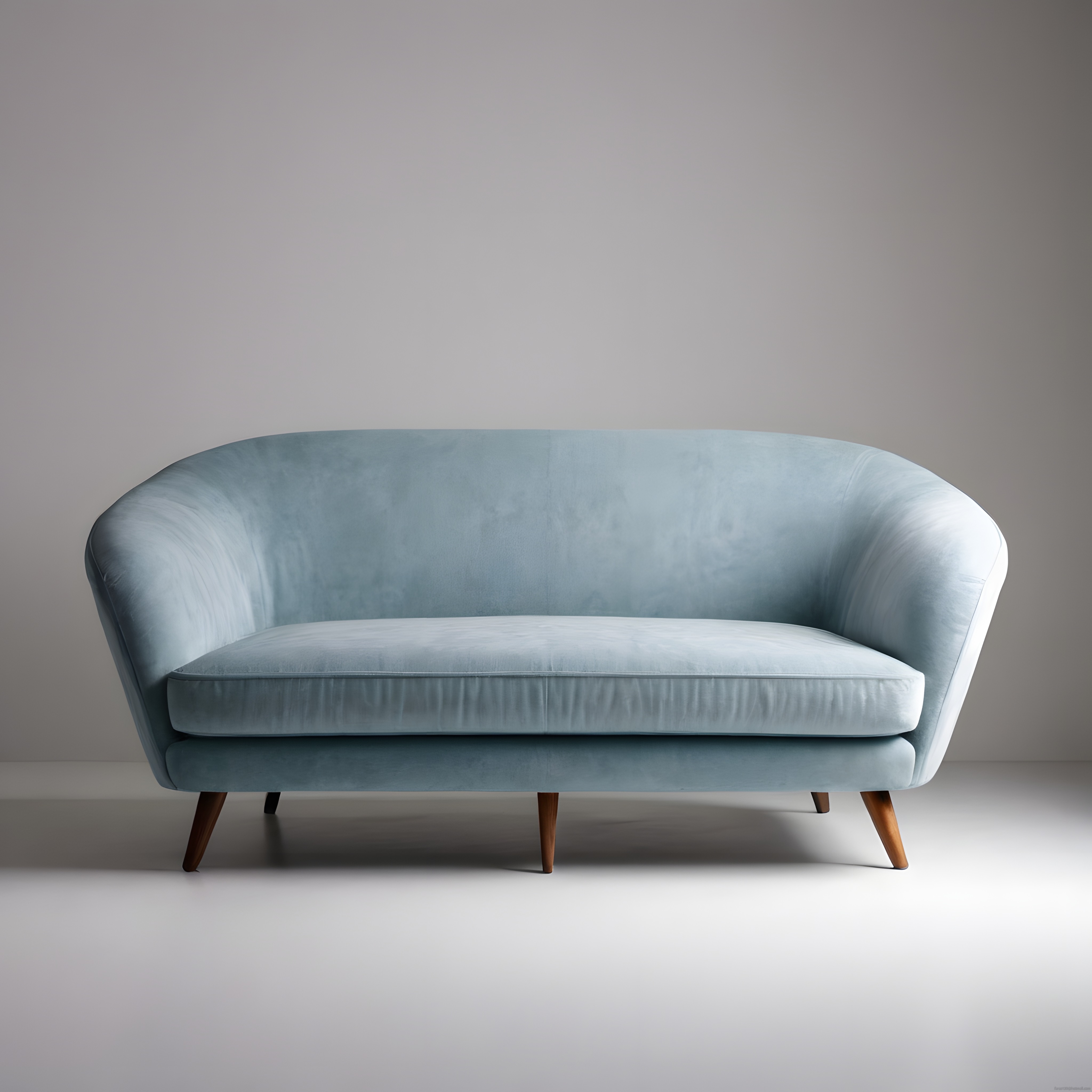 Pastel Mavi Kadife Modern Kanepe: Minimalist İç Mekan Dekorasyonu