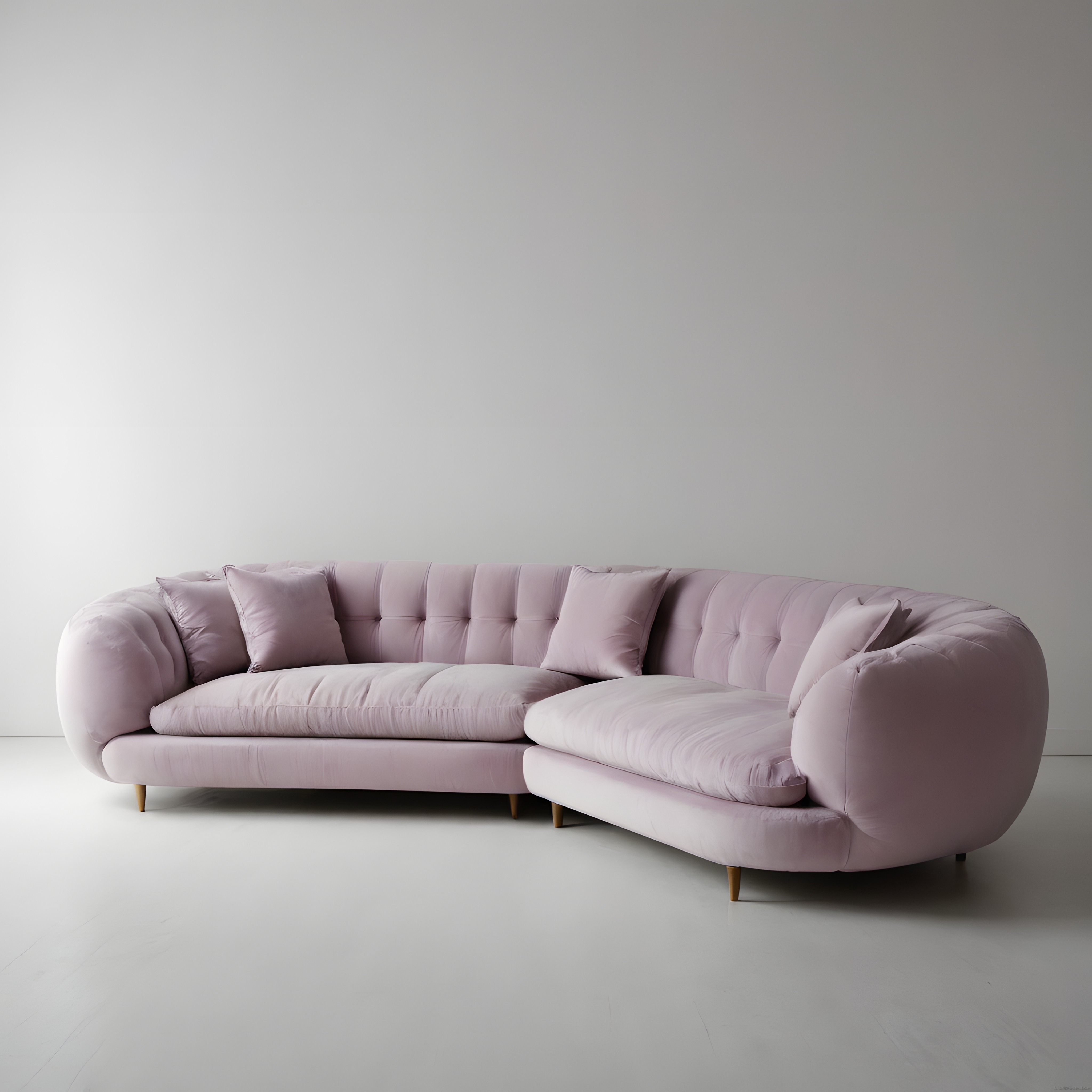 Pastel Pembe Kadife Köşe Takımı ile Modern ve Sade Salon Dekorasyonu