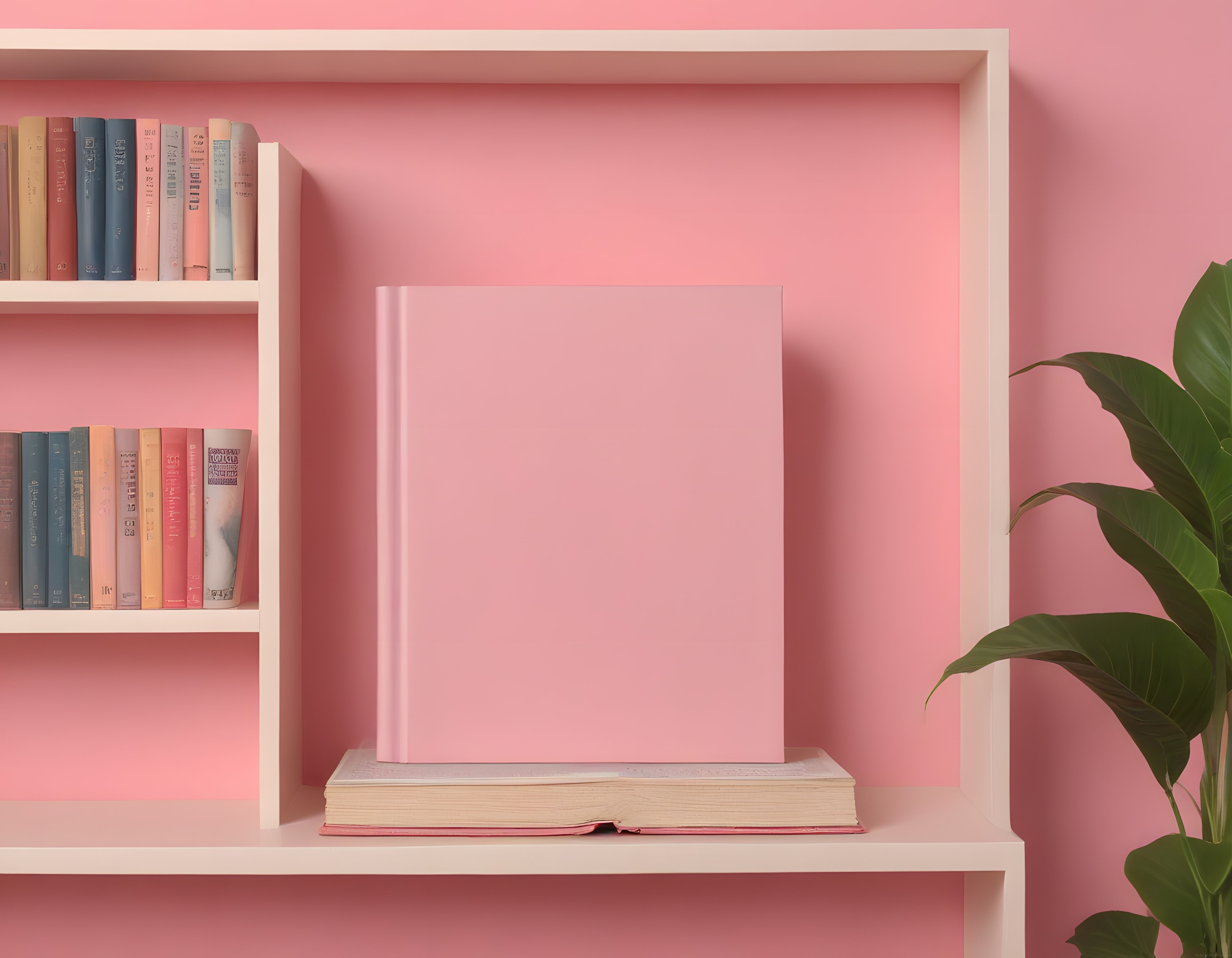 Pastel Pembe Kitaplık Tasarımı: Modern Dekorasyon ve Minimalist Raf Düzeni