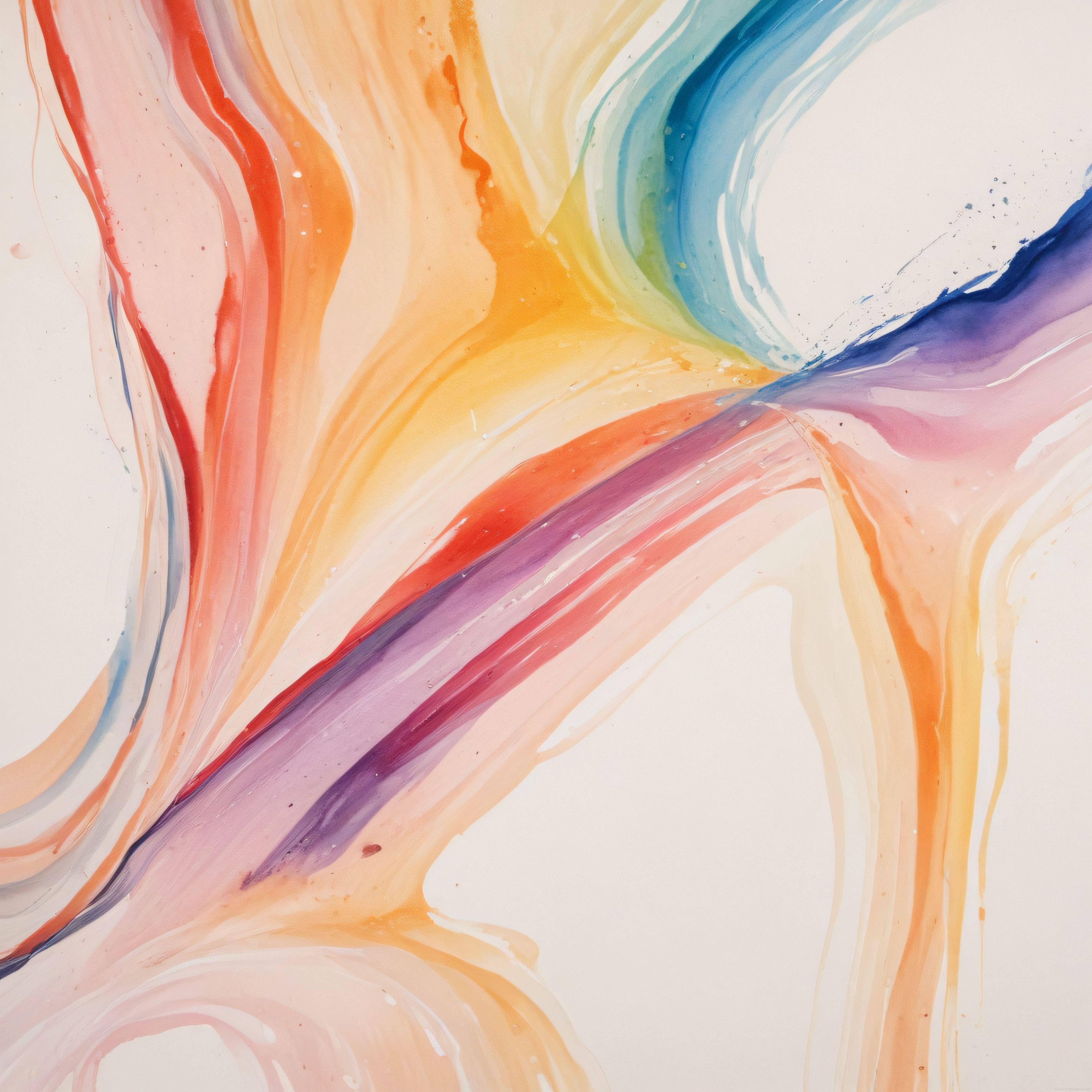Pastel Renklerde Akışkan Hatlı Soyut Akrilik Pouring Sanat Çalışması
