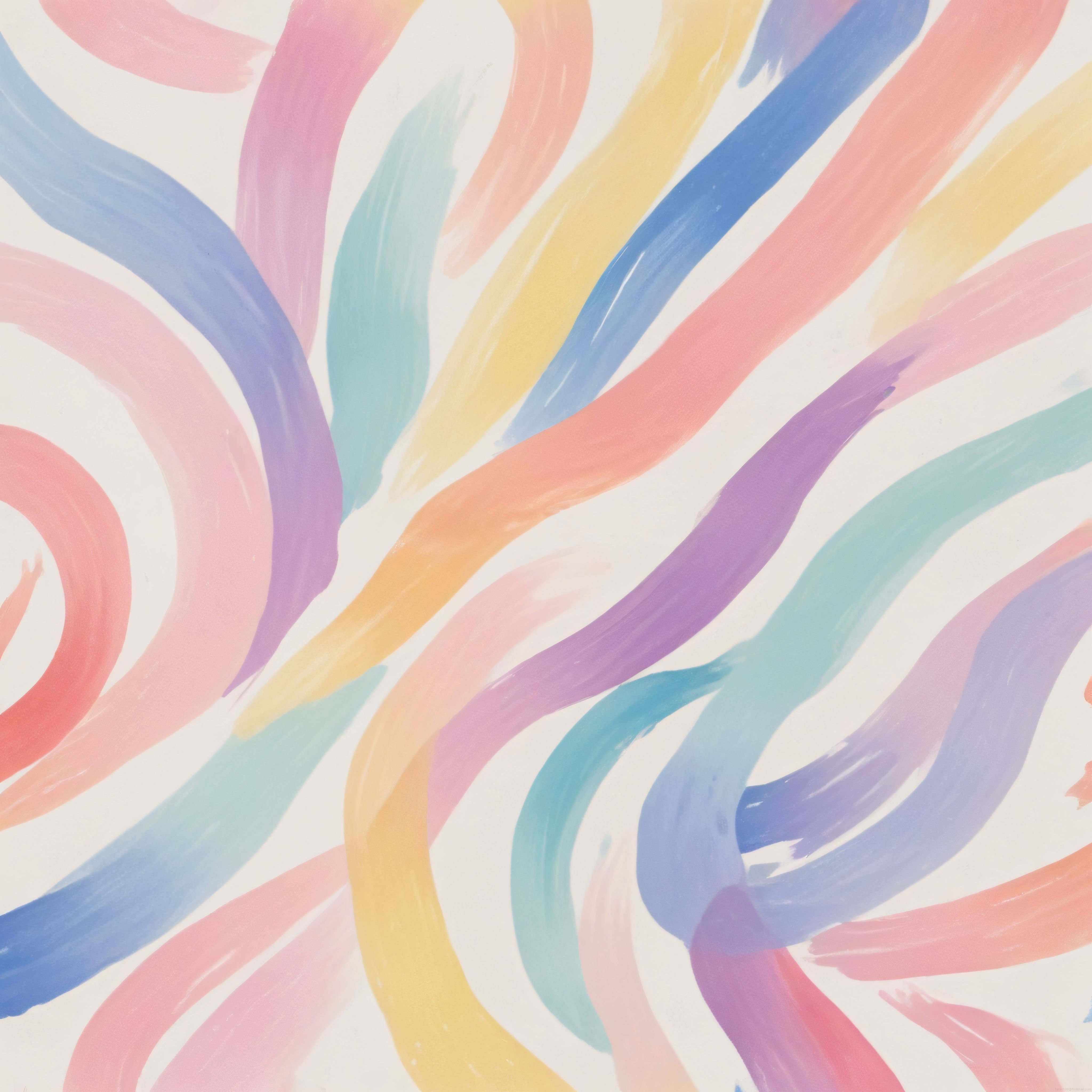 Pastel Renklerde Akışkan Soyut Fırça Darbeleri ile Modern Sanat Dokusu