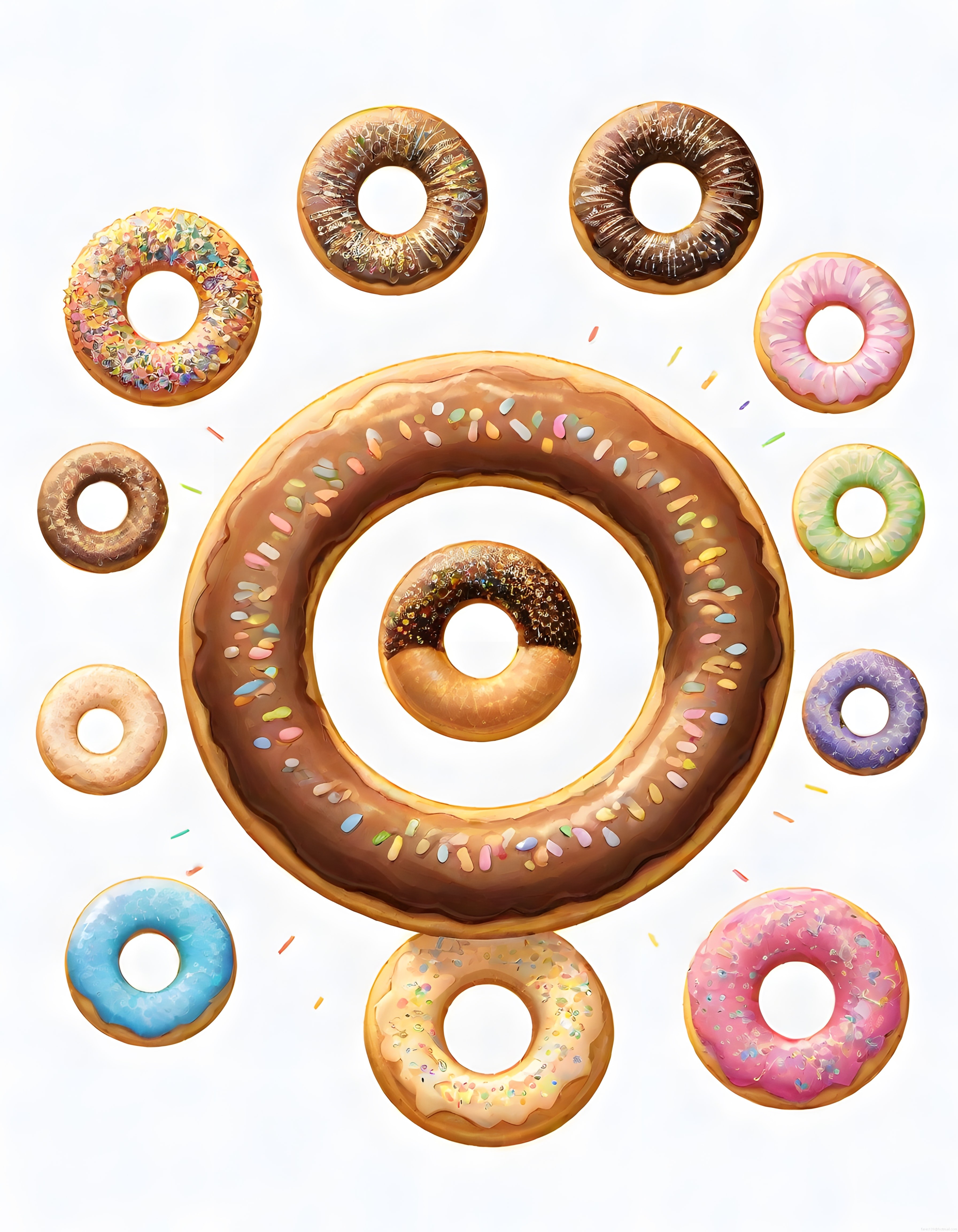 Pastel Renklerde Çikolatalı Donutlarla Keyifli Bir Tatlı Masası Düzeni