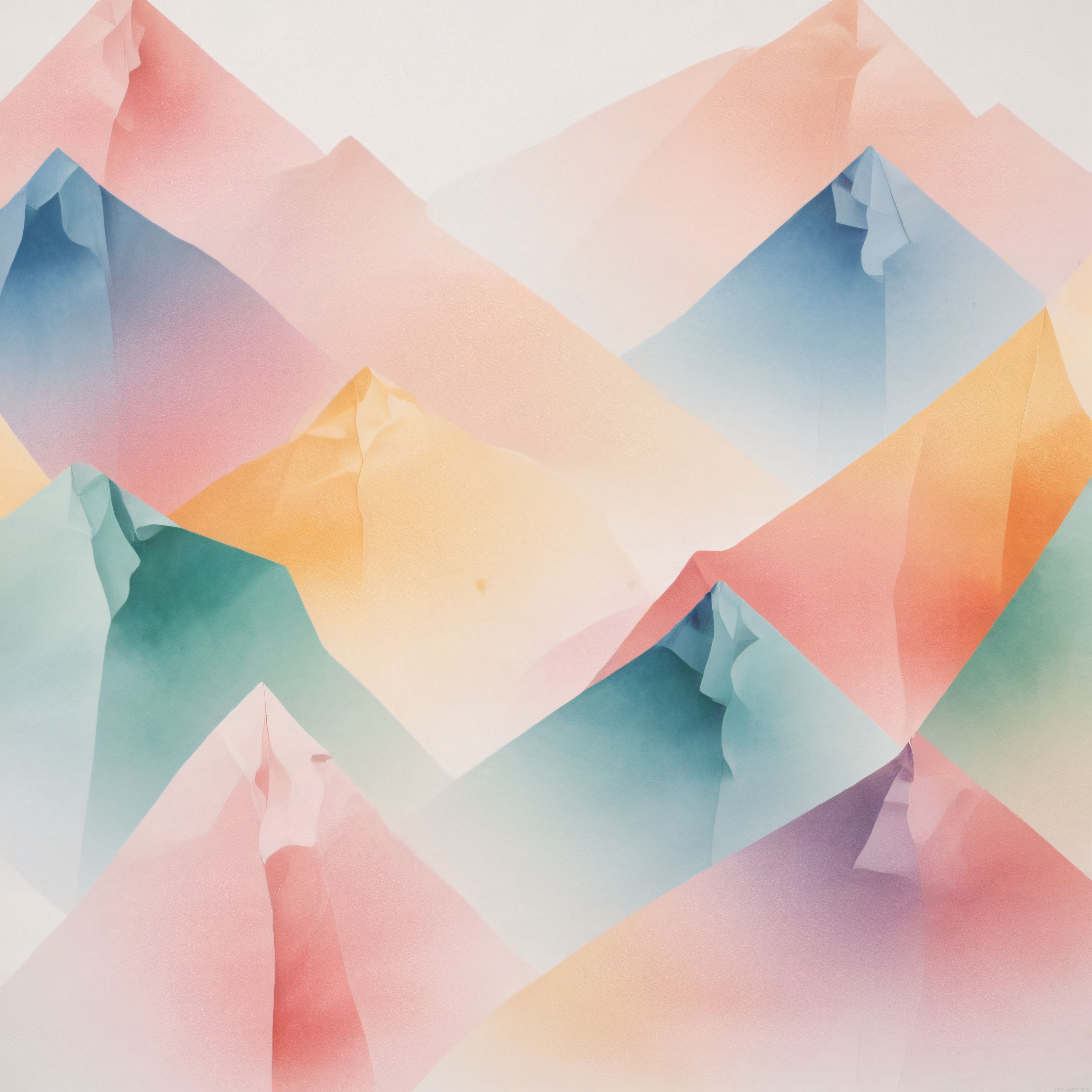 Pastel Renkli Geometrik Soyut Dijital Sanat Eseri ve Modern Arka Plan