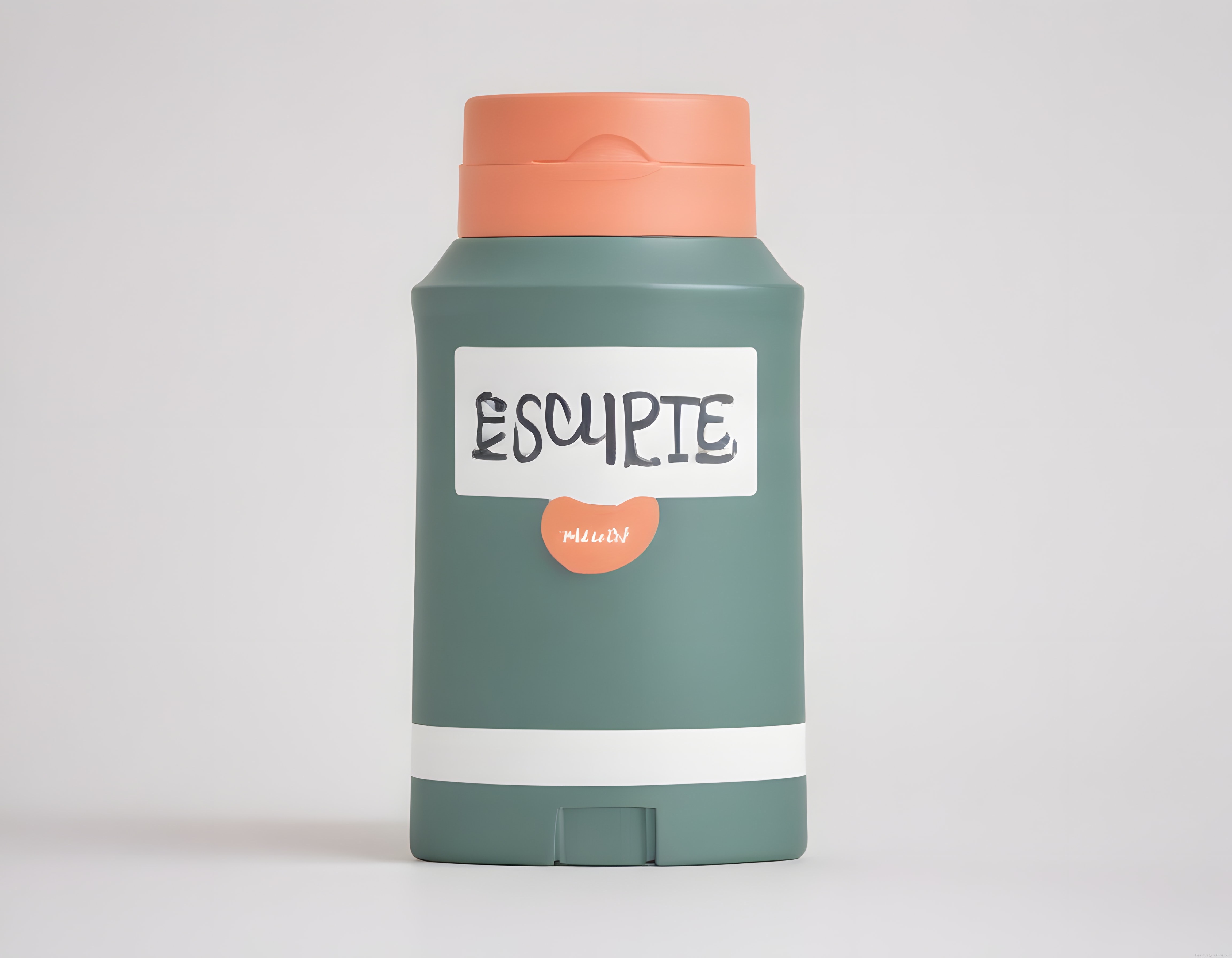 pastel renkli kozmetik stick ürün fotoğrafı turuncu kapaklı yeşil deodorant