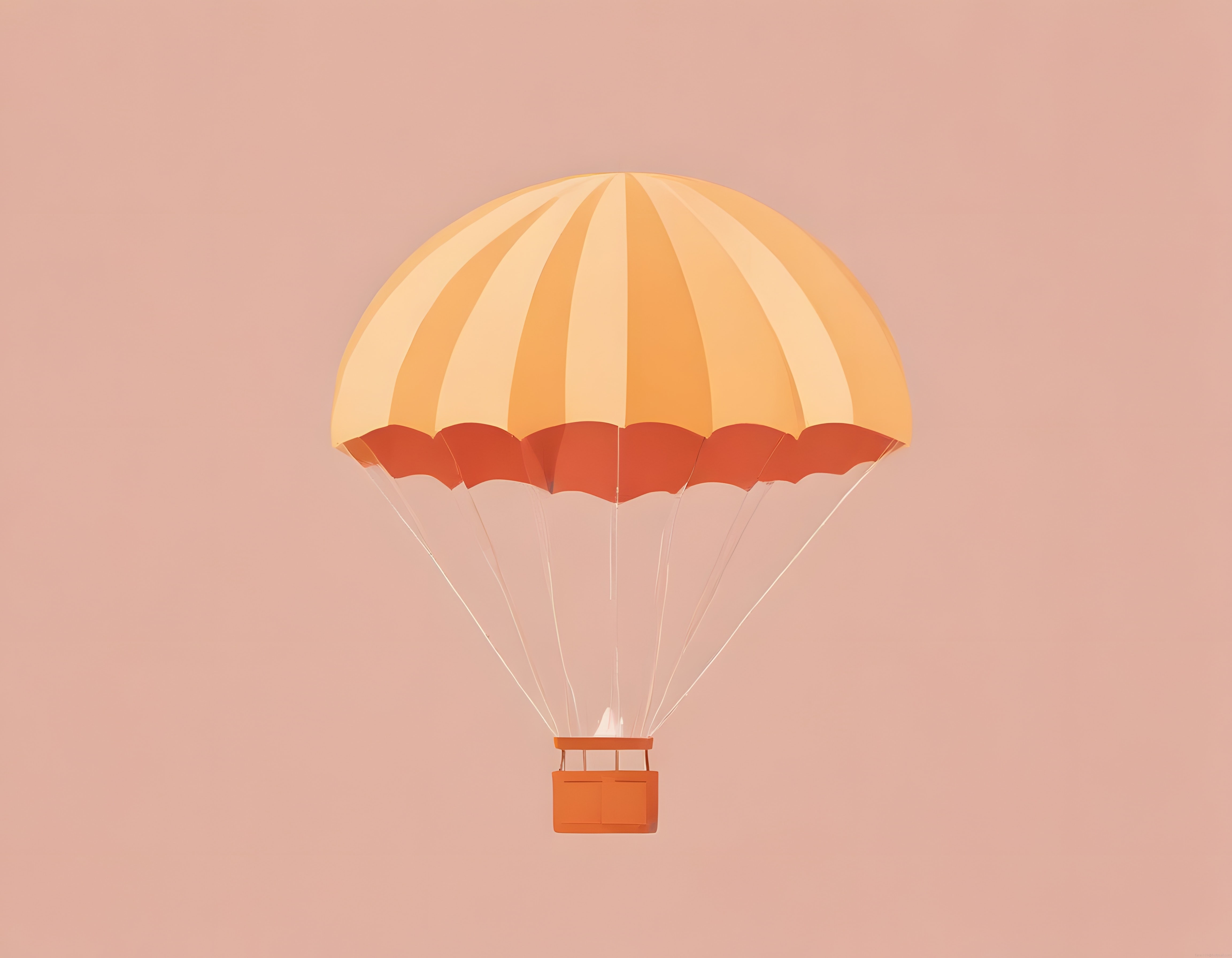 pastel renkli minimal 3d sıcak hava balonu dijital sanat illüstrasyonu