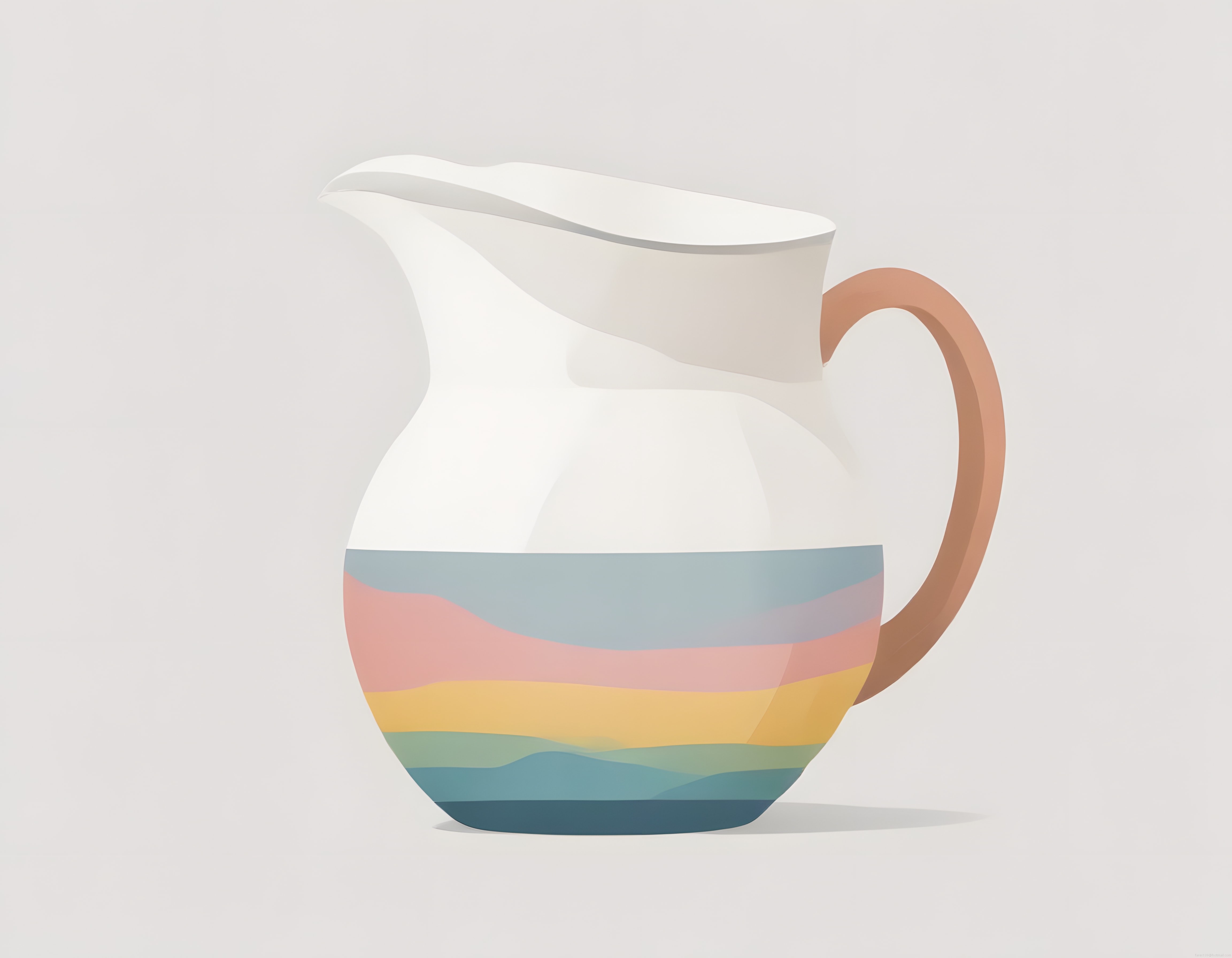 Pastel Renkli Minimalist Sürahi İllüstrasyonu ve Modern Seramik Dekorasyon