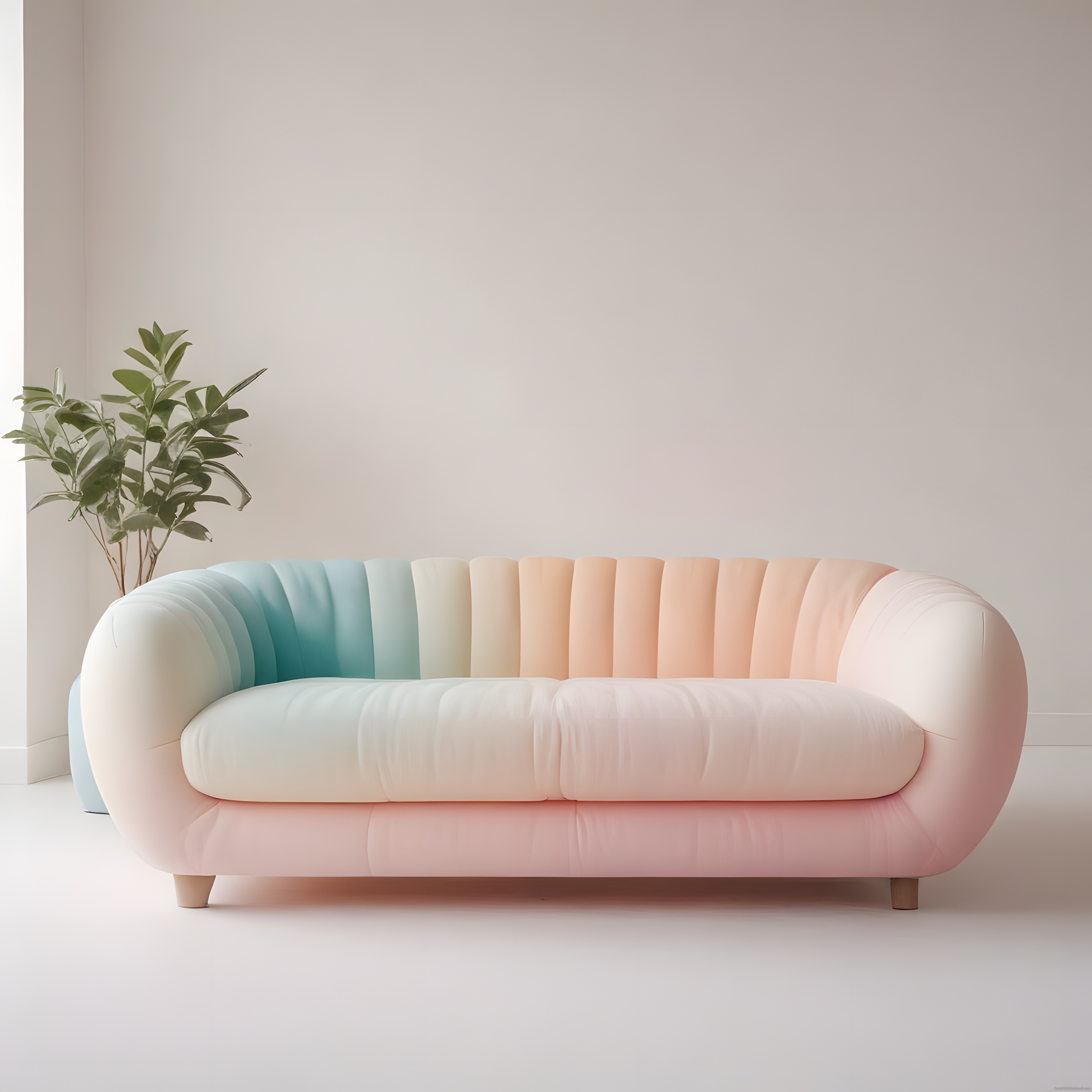 Pastel Renkli Modern Kanepe ve Minimalist İç Mekan Dekorasyonu