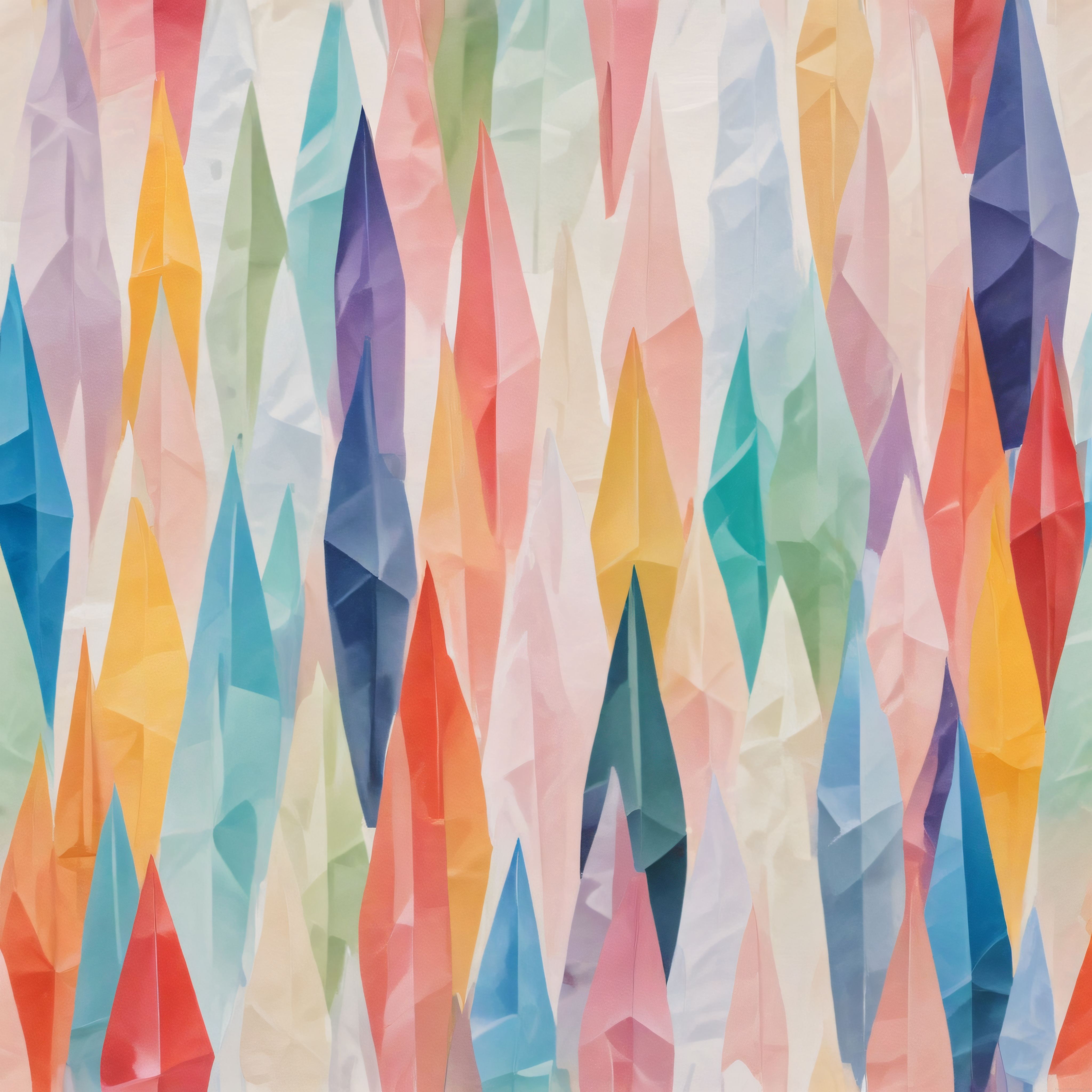 Pastel Renkli Soyut Dikey Çizgiler ve Geometrik Katmanlı Sanat Deseni