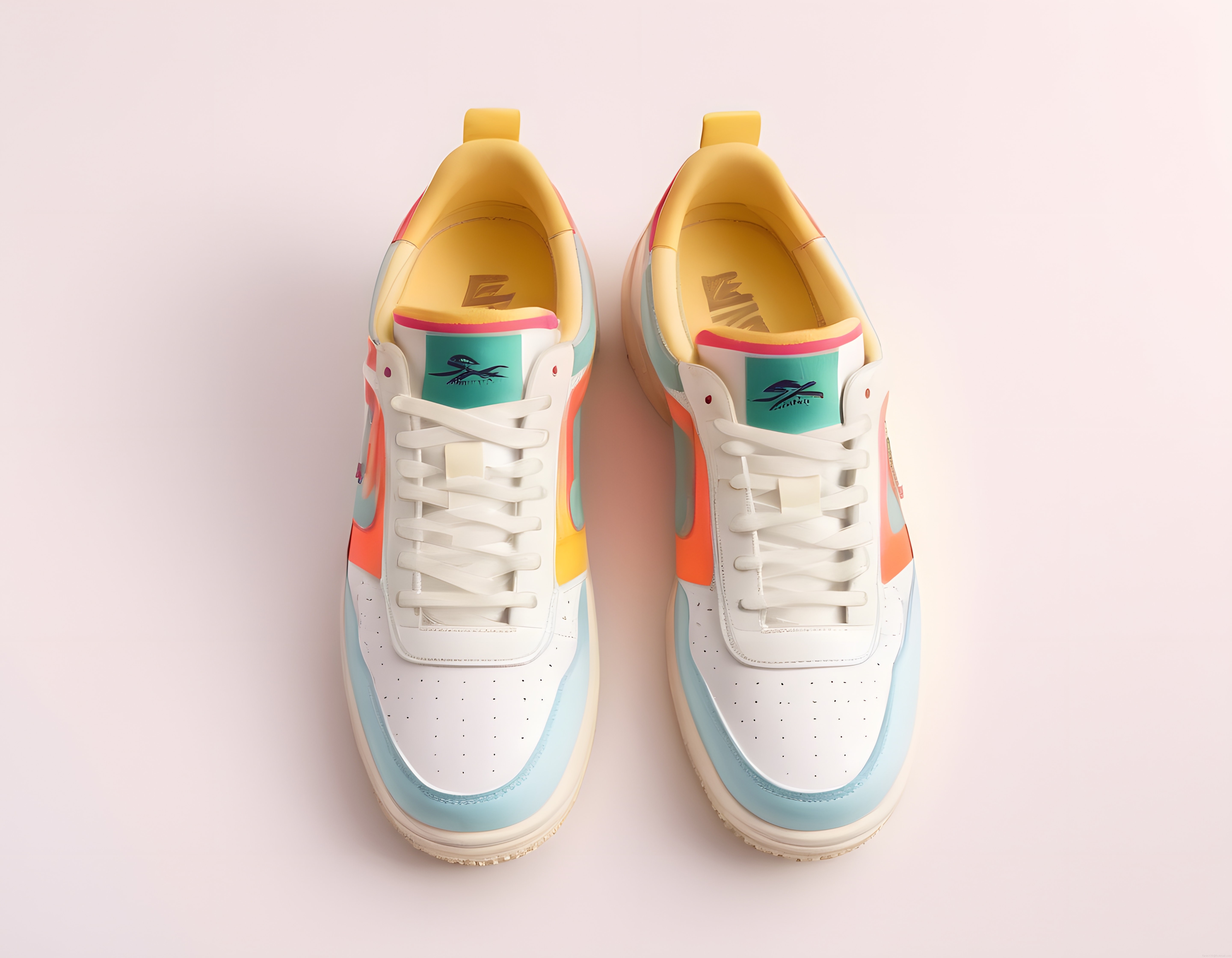 Pastel Renkli Spor Ayakkabı Çifti: Retro Tasarım ve Yaz Kombinleri İçin Stil