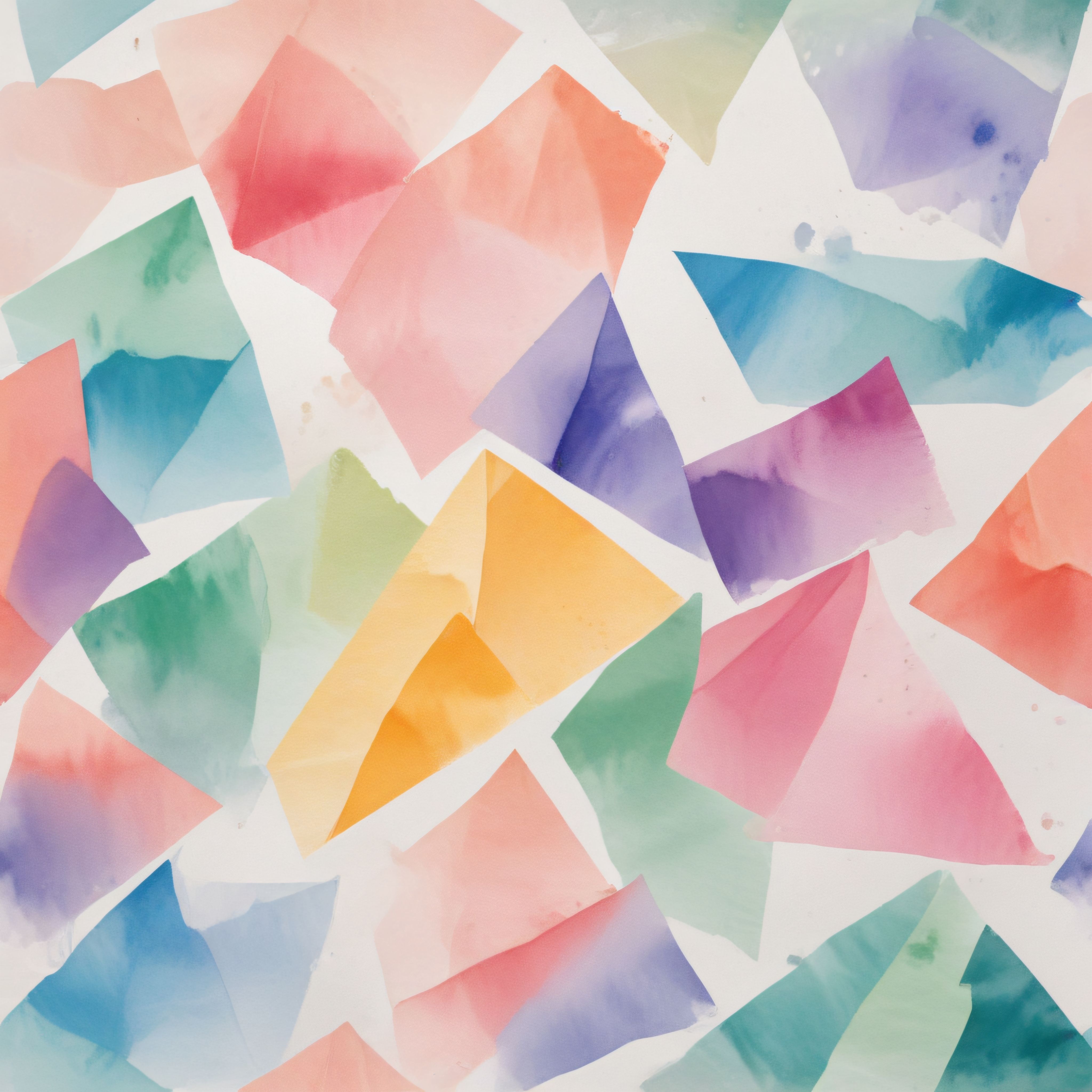 Pastel Renkli Suluboya Geometrik Şekillerle Soyut Sanat Arka Planı