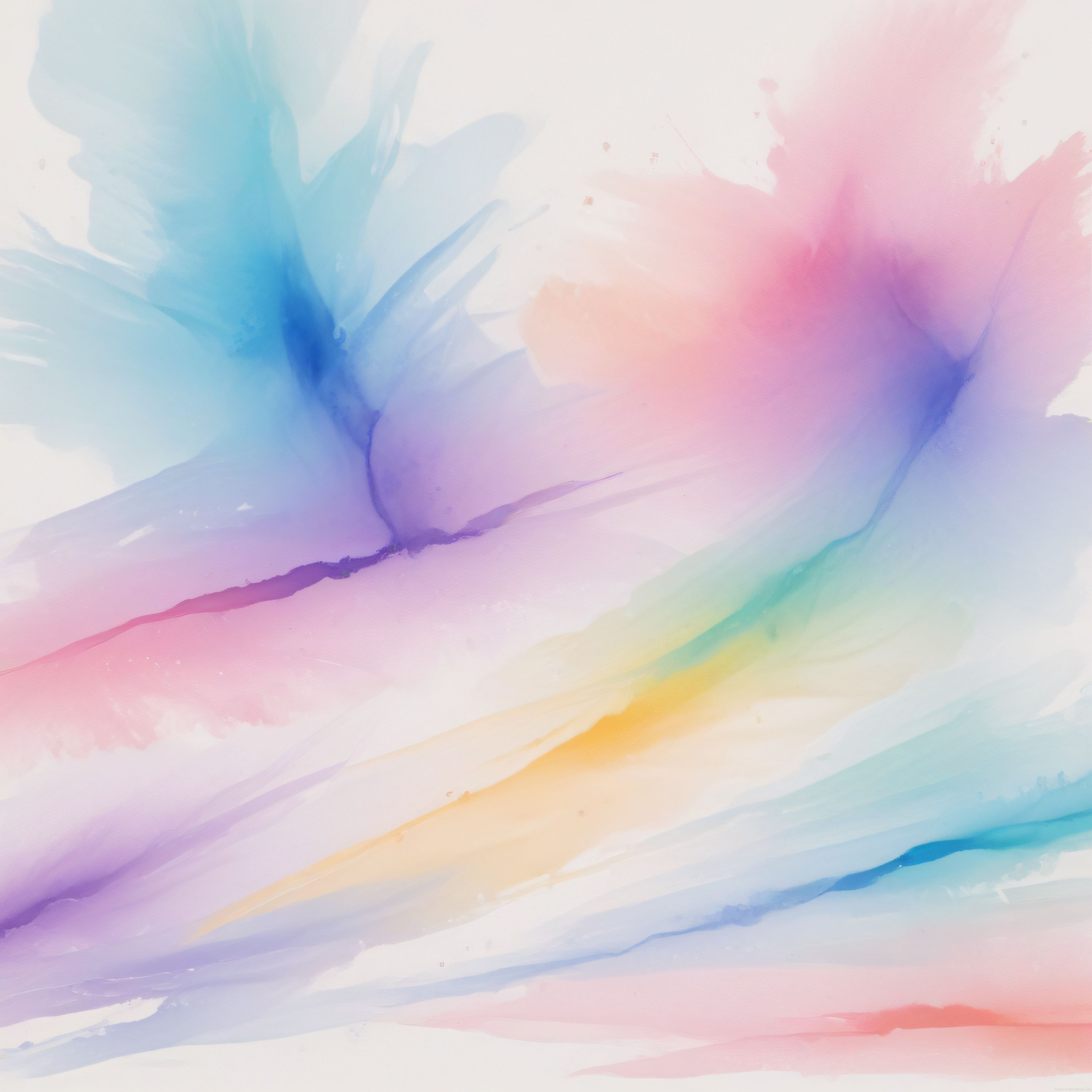 Pastel suluboya akışlarıyla huzur veren soyut sanat eseri ve yumuşak renk geçişleri