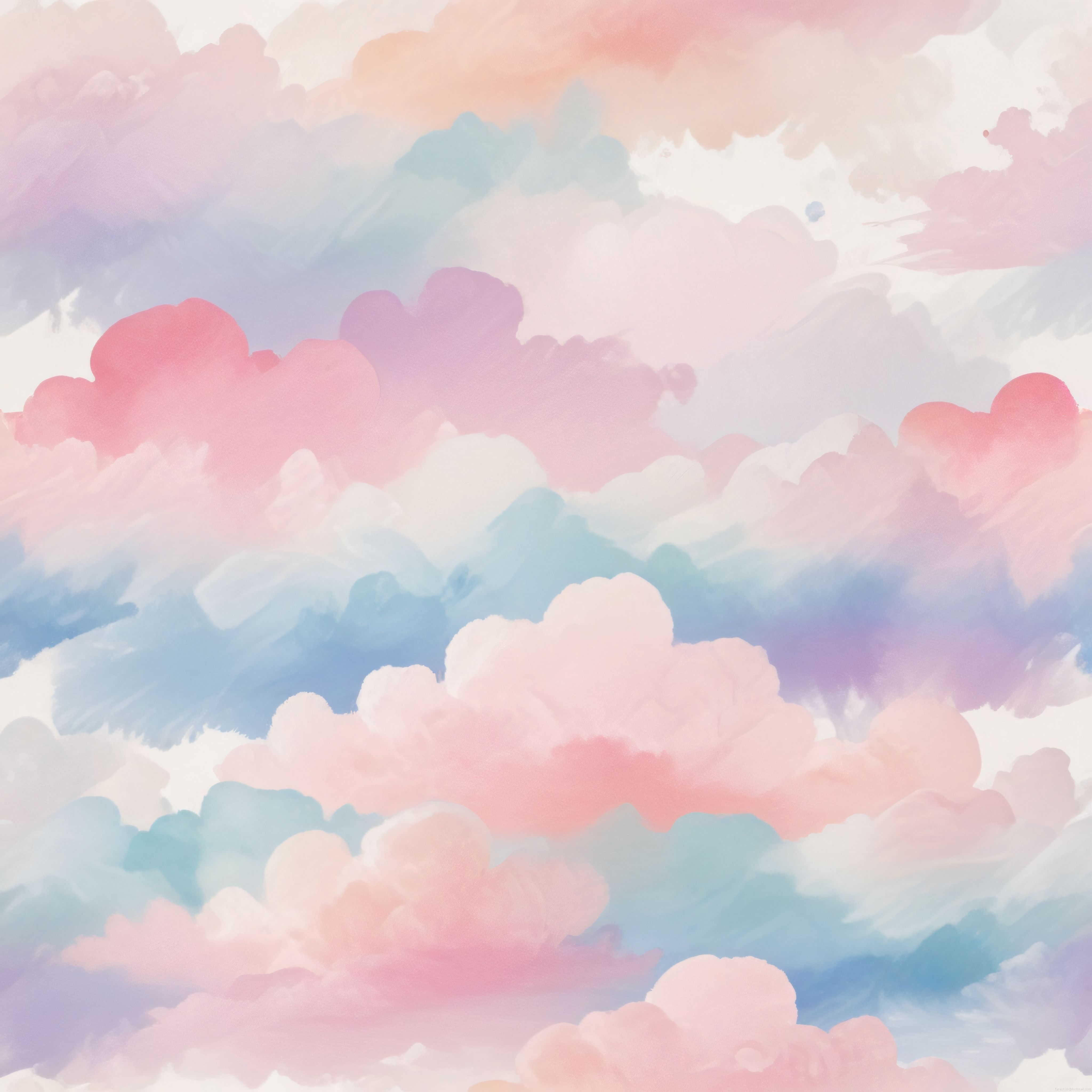 Pastel Suluboya Bulutlar ve Yumuşak Gökyüzü ile Rüya Gibi Sanatsal Arka Plan