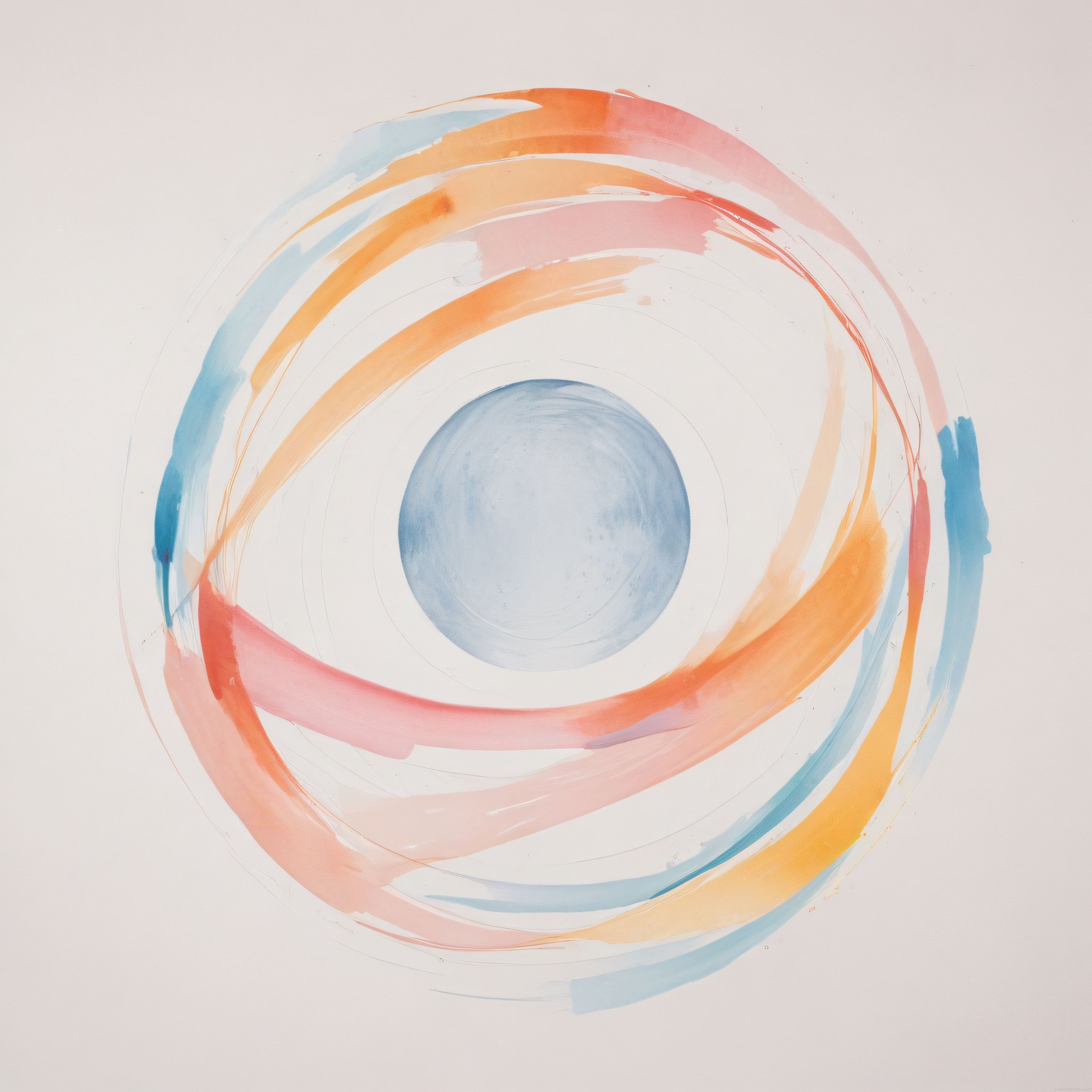 pastel suluboya dairelerle minimalist soyut sanat kompozisyonu