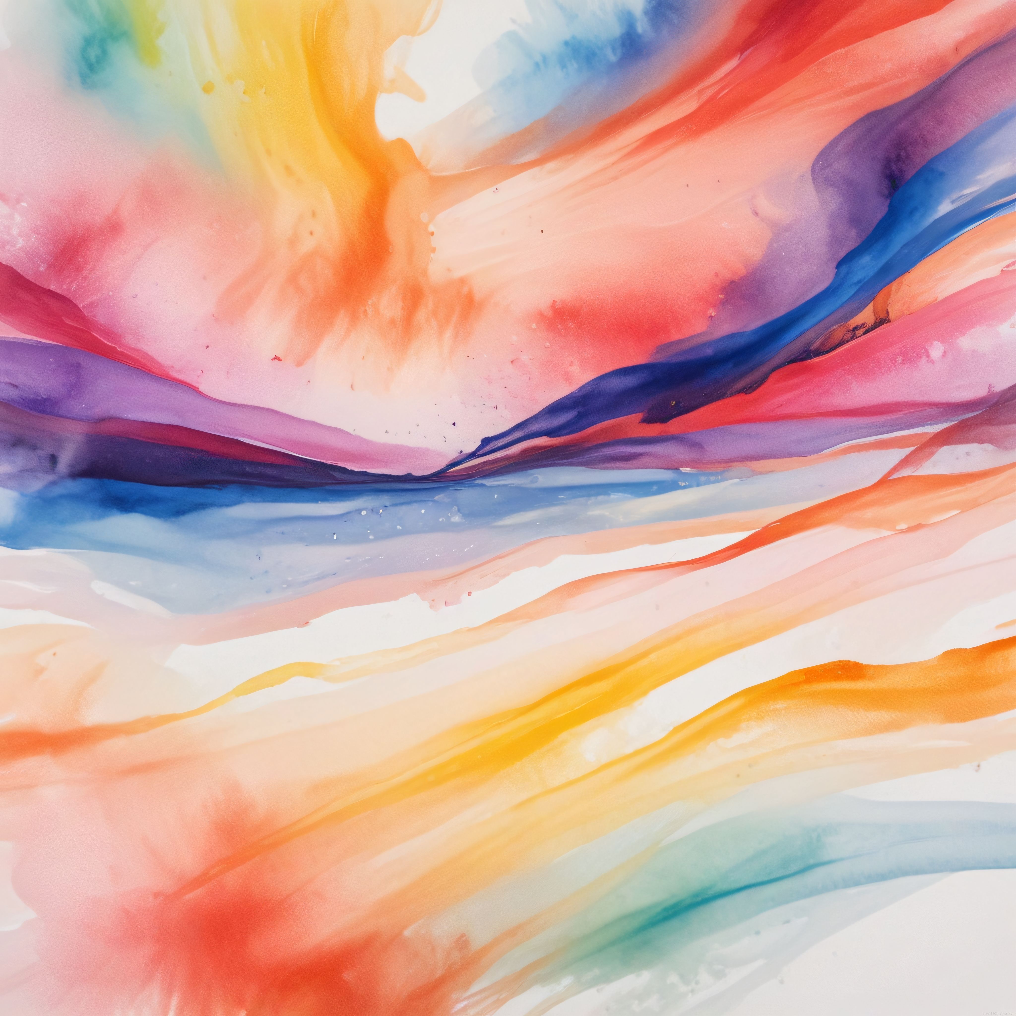 Pastel suluboya gökyüzü ve ufuk çizgisiyle soyut renkli sanat çalışması